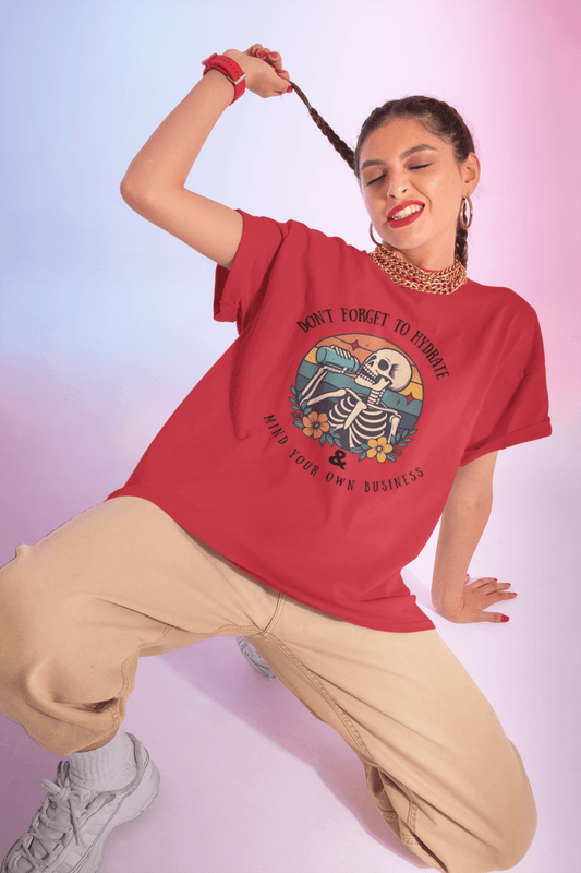 Sarcastic Skeleton Hydration - Graphic Tee - Shirt Happens Graphics