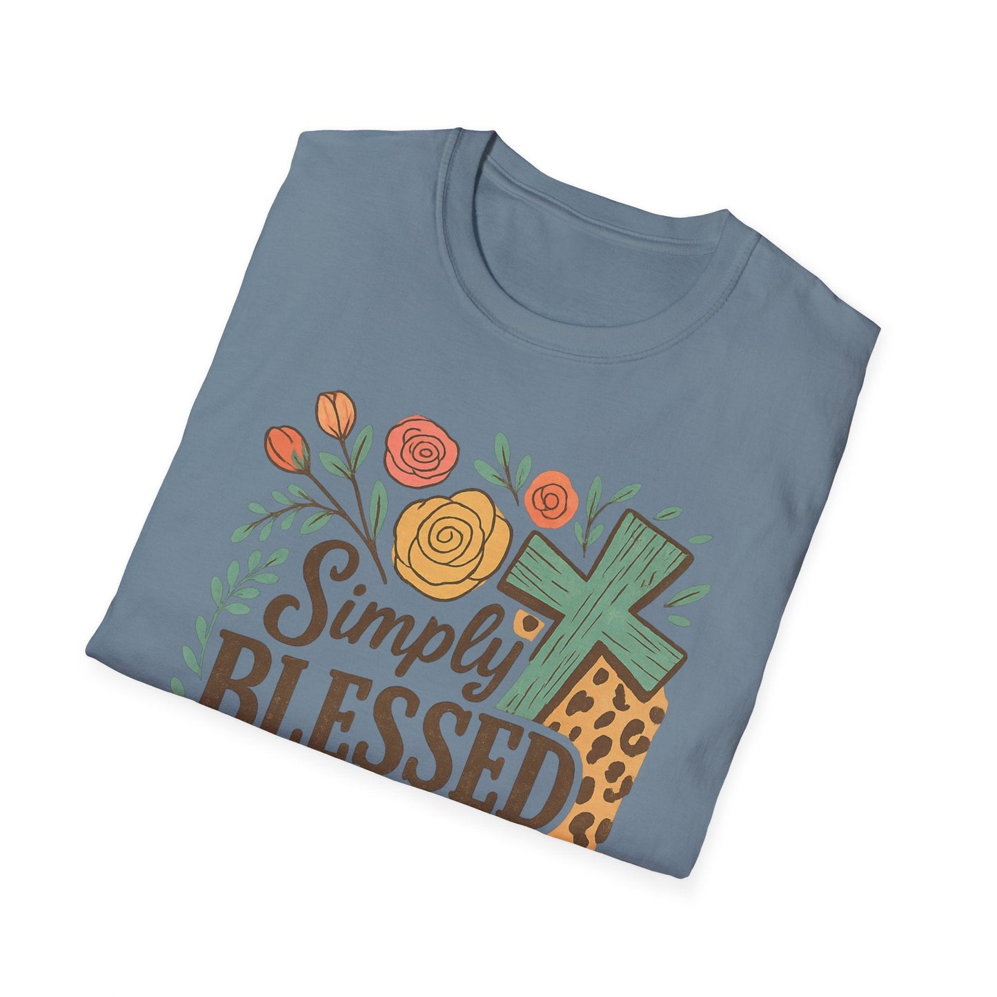 Simply Blessed Unisex Softstyle T-Shirt, Faith Shirt, Casual Gift, Christian Apparel, Spring Fashion, Inspirational Tee - Shirt Happens Graphics