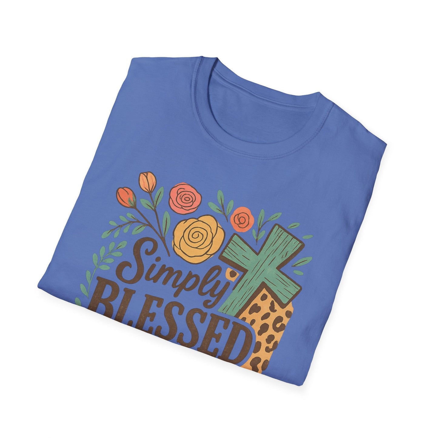 Simply Blessed Unisex Softstyle T-Shirt, Faith Shirt, Casual Gift, Christian Apparel, Spring Fashion, Inspirational Tee - Shirt Happens Graphics