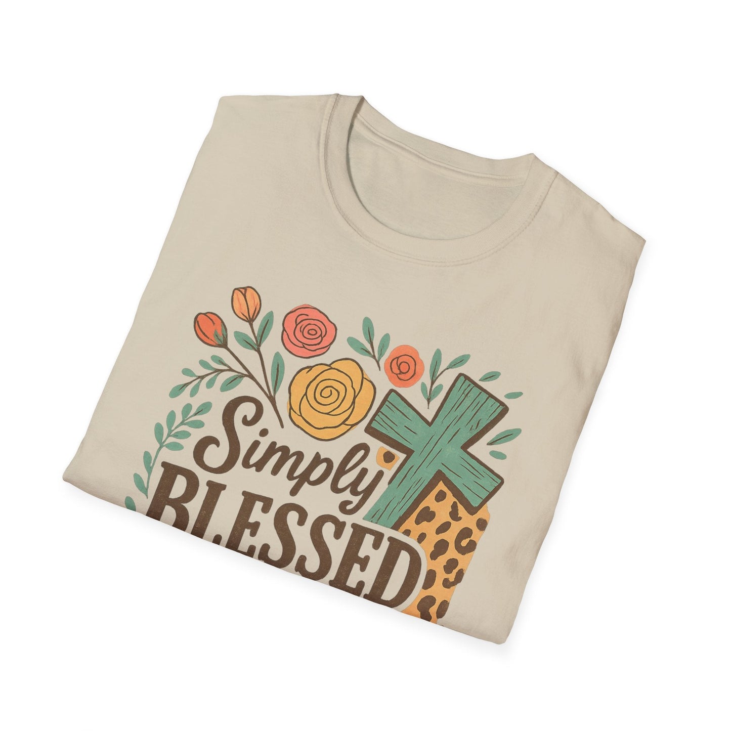 Simply Blessed Unisex Softstyle T-Shirt, Faith Shirt, Casual Gift, Christian Apparel, Spring Fashion, Inspirational Tee - Shirt Happens Graphics