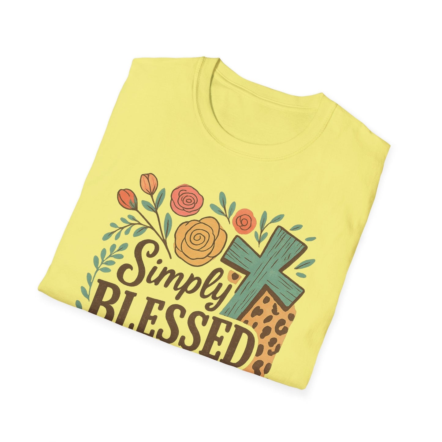 Simply Blessed Unisex Softstyle T-Shirt, Faith Shirt, Casual Gift, Christian Apparel, Spring Fashion, Inspirational Tee - Shirt Happens Graphics