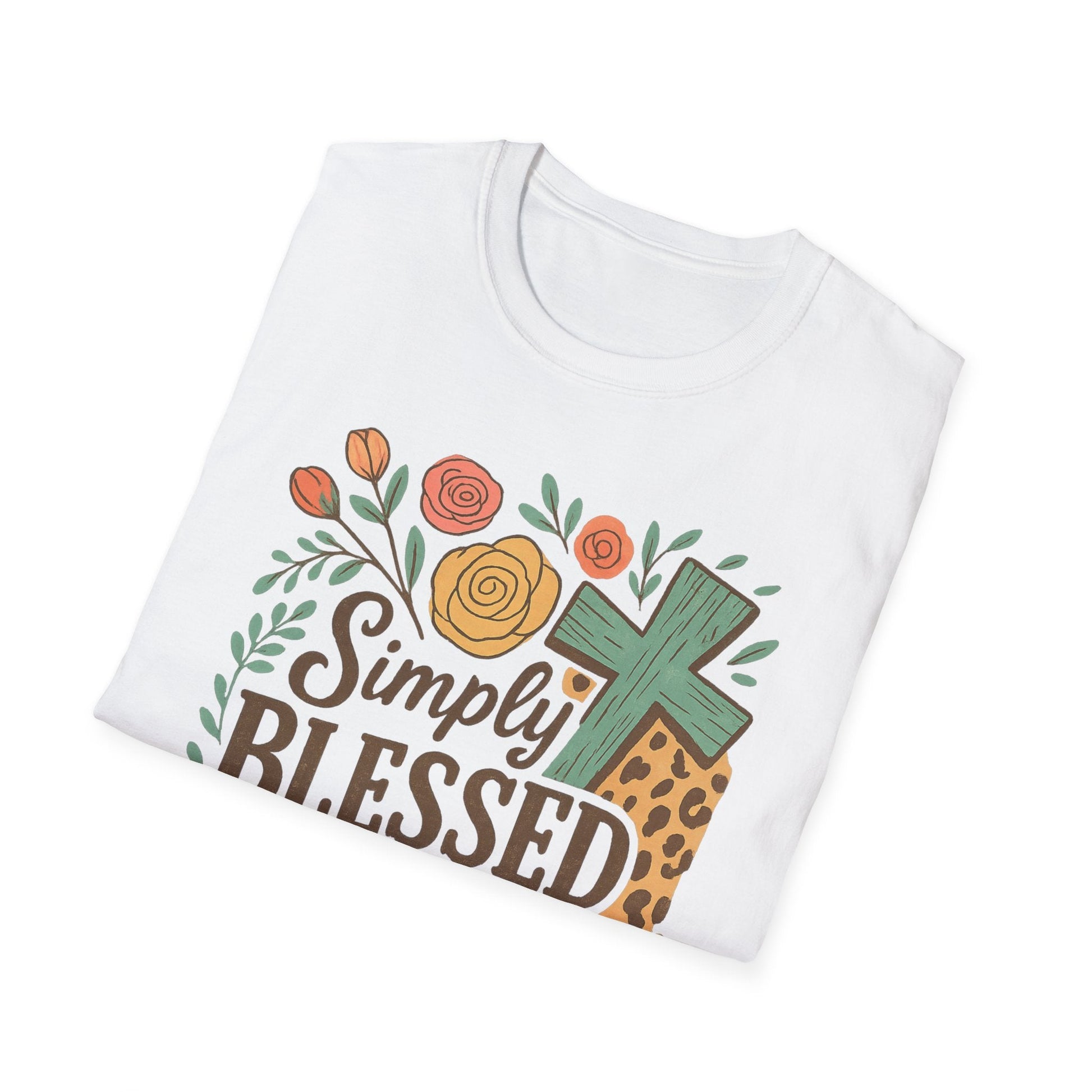 Simply Blessed Unisex Softstyle T-Shirt, Faith Shirt, Casual Gift, Christian Apparel, Spring Fashion, Inspirational Tee - Shirt Happens Graphics