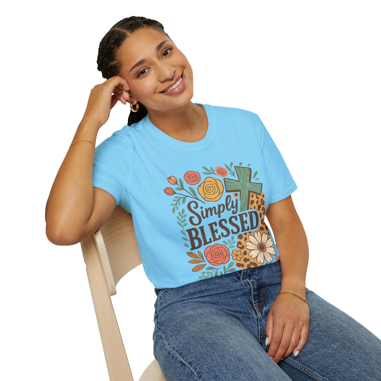 Simply Blessed Unisex Softstyle T-Shirt, Faith Shirt, Casual Gift, Christian Apparel, Spring Fashion, Inspirational Tee - Shirt Happens Graphics