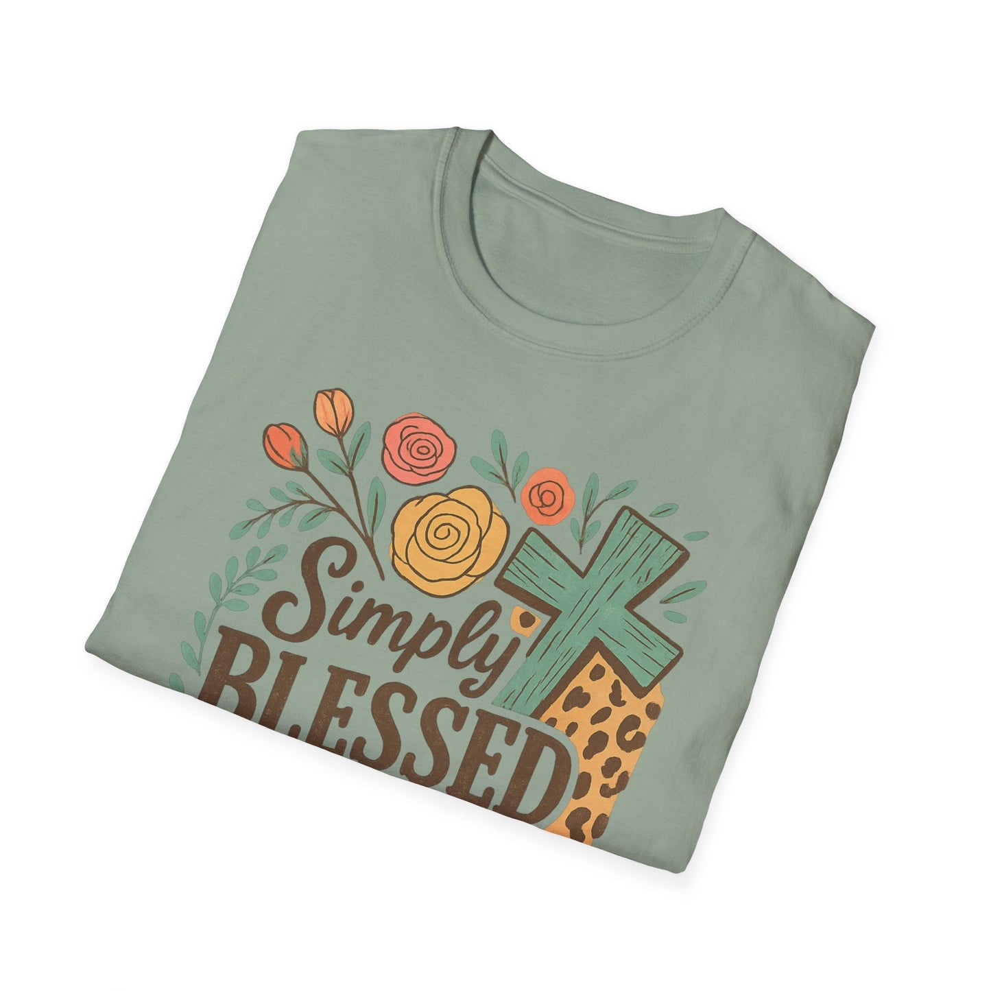 Simply Blessed Unisex Softstyle T-Shirt, Faith Shirt, Casual Gift, Christian Apparel, Spring Fashion, Inspirational Tee - Shirt Happens Graphics