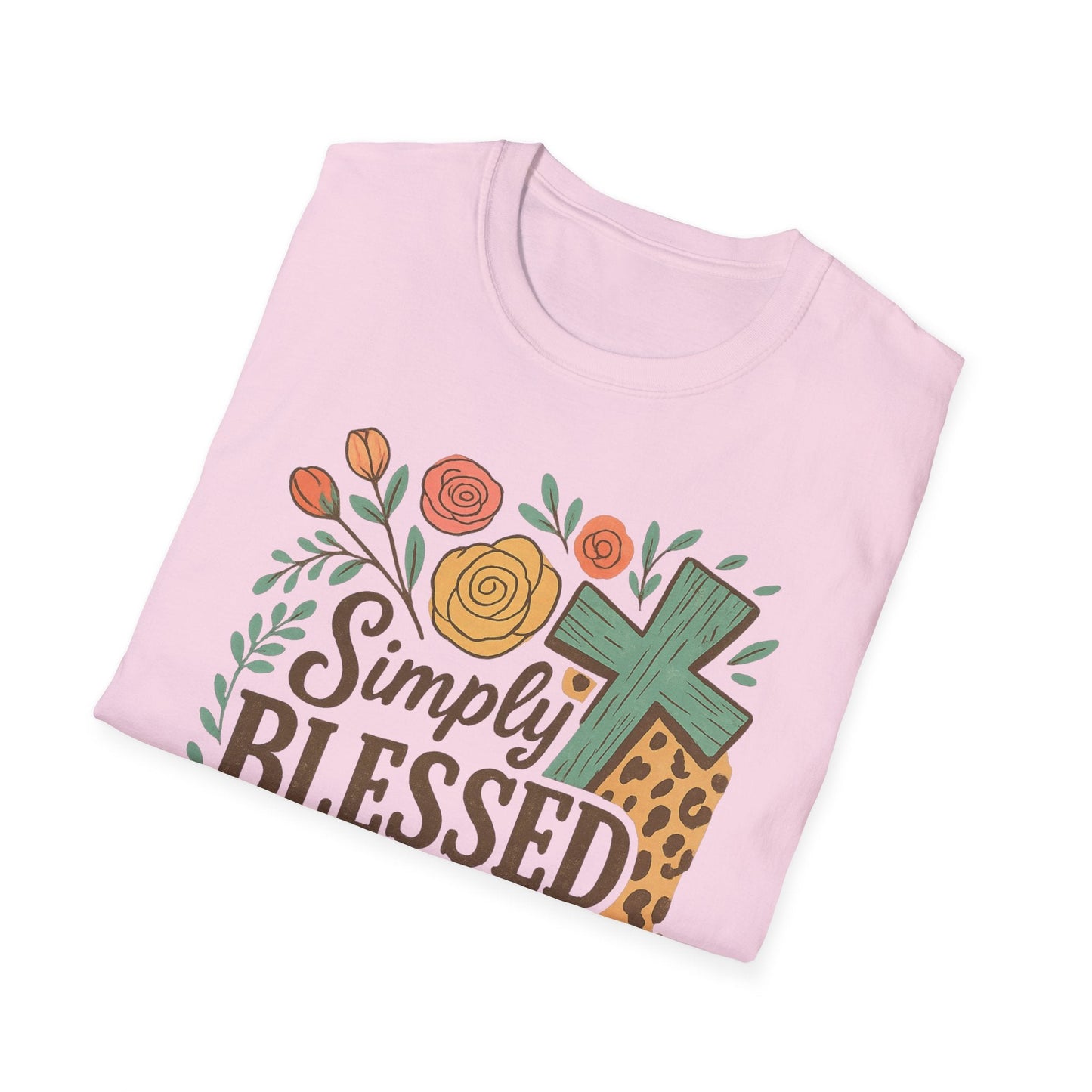 Simply Blessed Unisex Softstyle T-Shirt, Faith Shirt, Casual Gift, Christian Apparel, Spring Fashion, Inspirational Tee - Shirt Happens Graphics