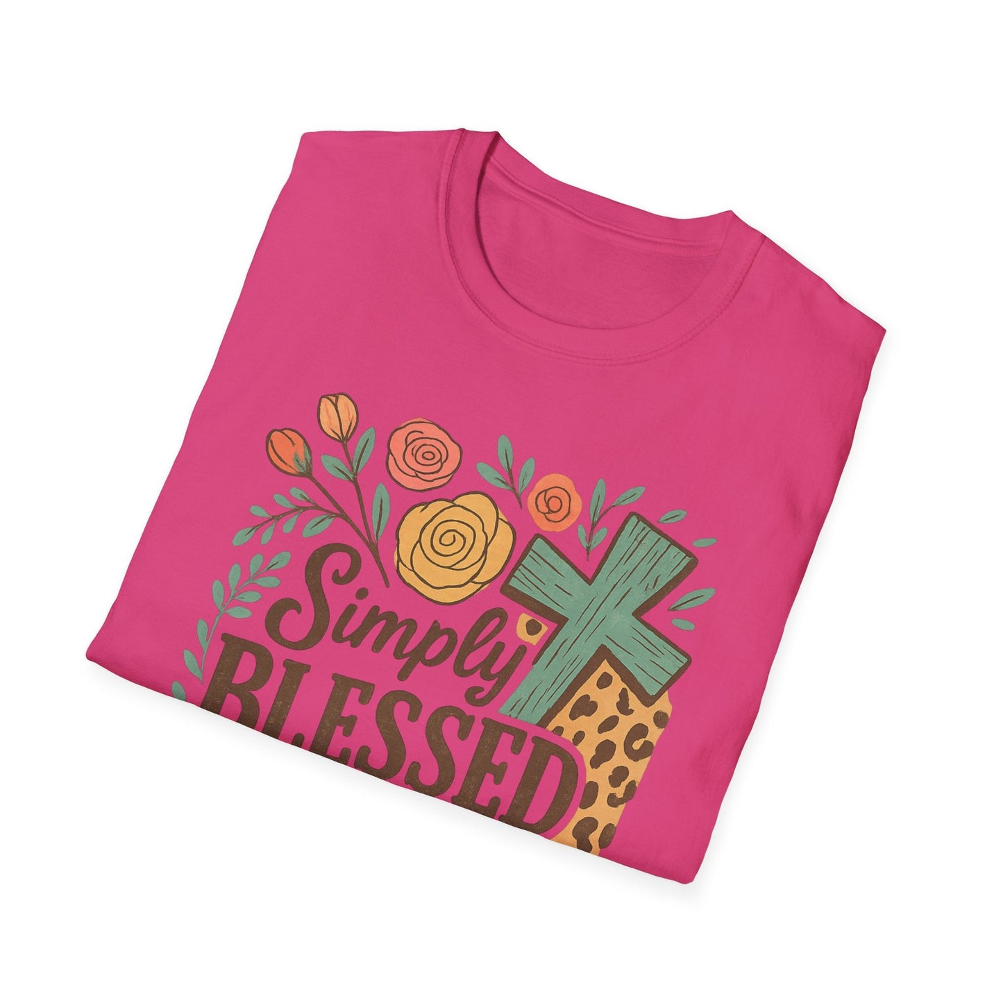 Simply Blessed Unisex Softstyle T-Shirt, Faith Shirt, Casual Gift, Christian Apparel, Spring Fashion, Inspirational Tee - Shirt Happens Graphics