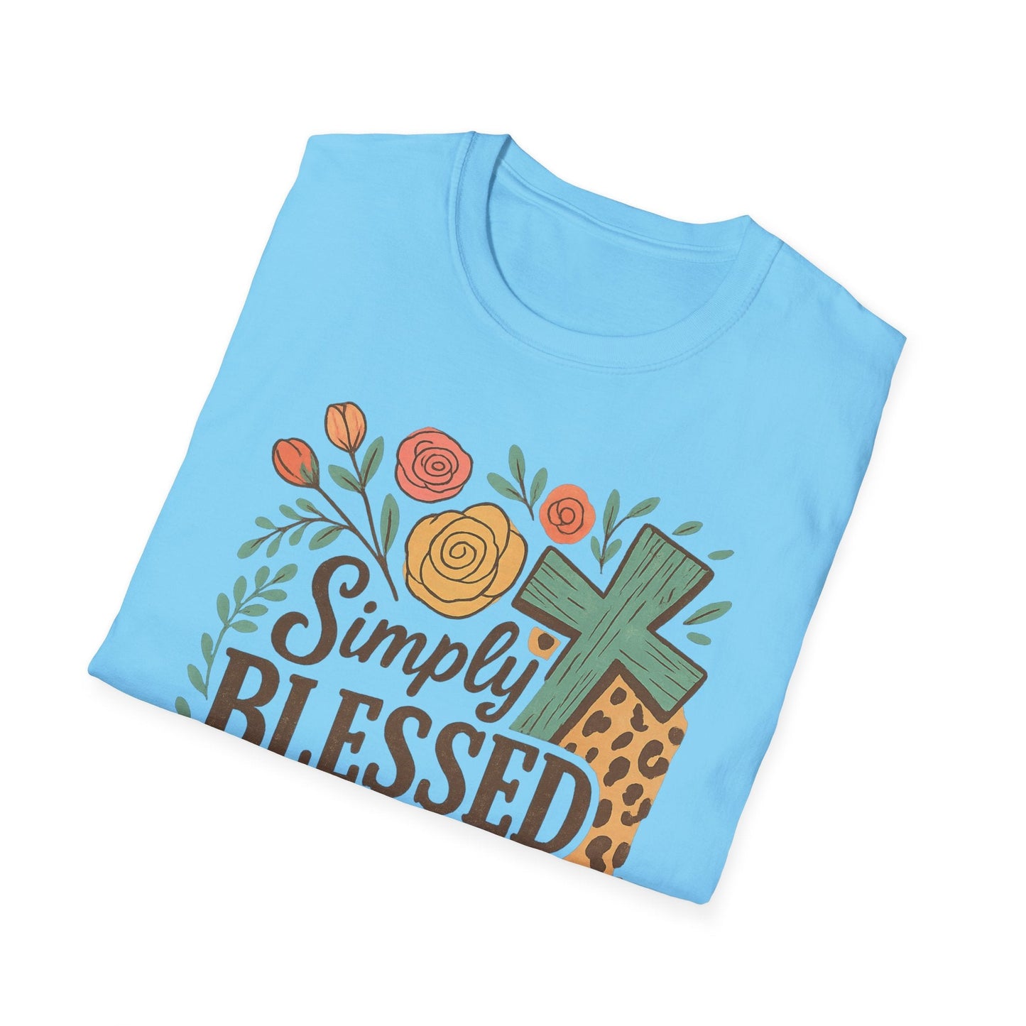 Simply Blessed Unisex Softstyle T-Shirt, Faith Shirt, Casual Gift, Christian Apparel, Spring Fashion, Inspirational Tee - Shirt Happens Graphics
