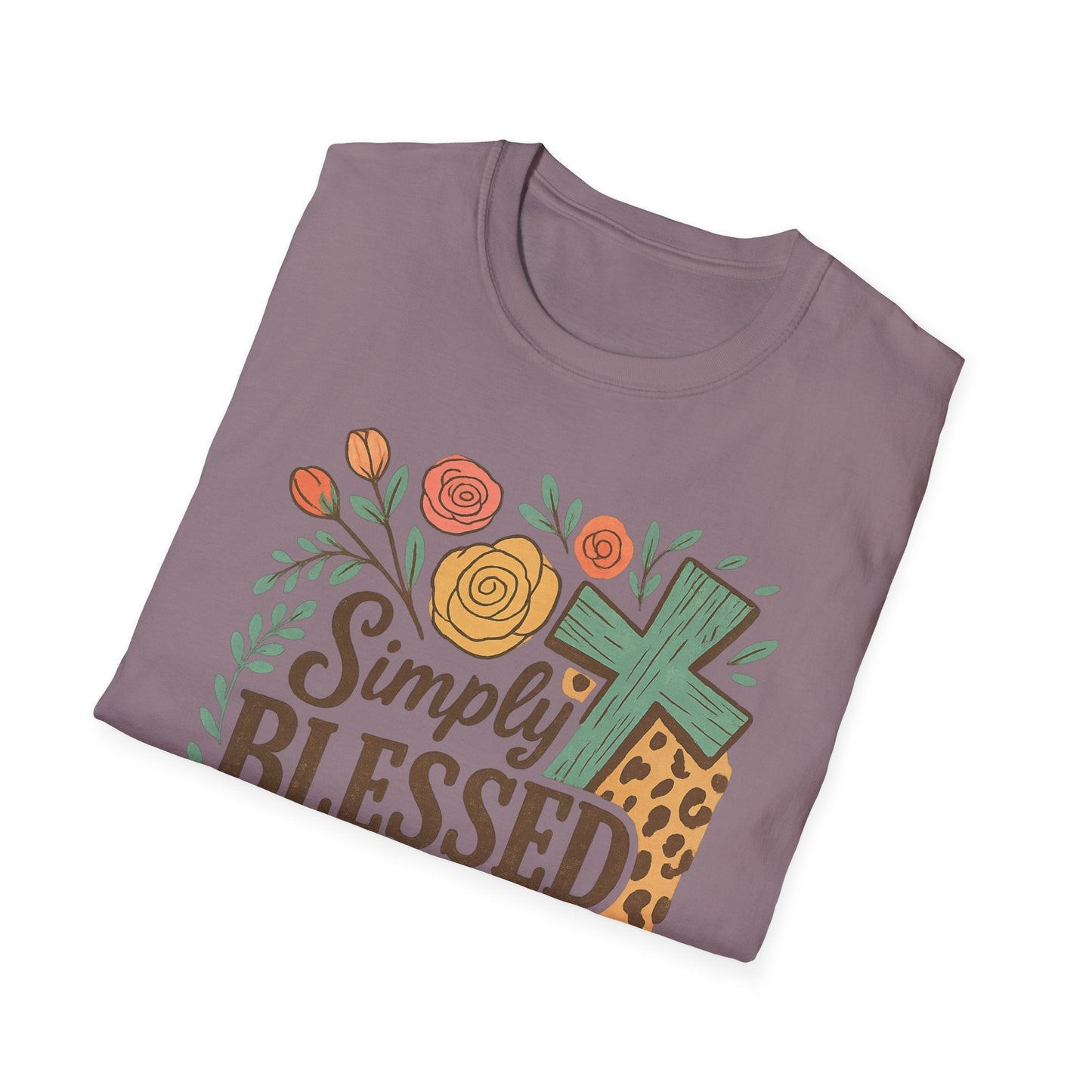 Simply Blessed Unisex Softstyle T-Shirt, Faith Shirt, Casual Gift, Christian Apparel, Spring Fashion, Inspirational Tee - Shirt Happens Graphics