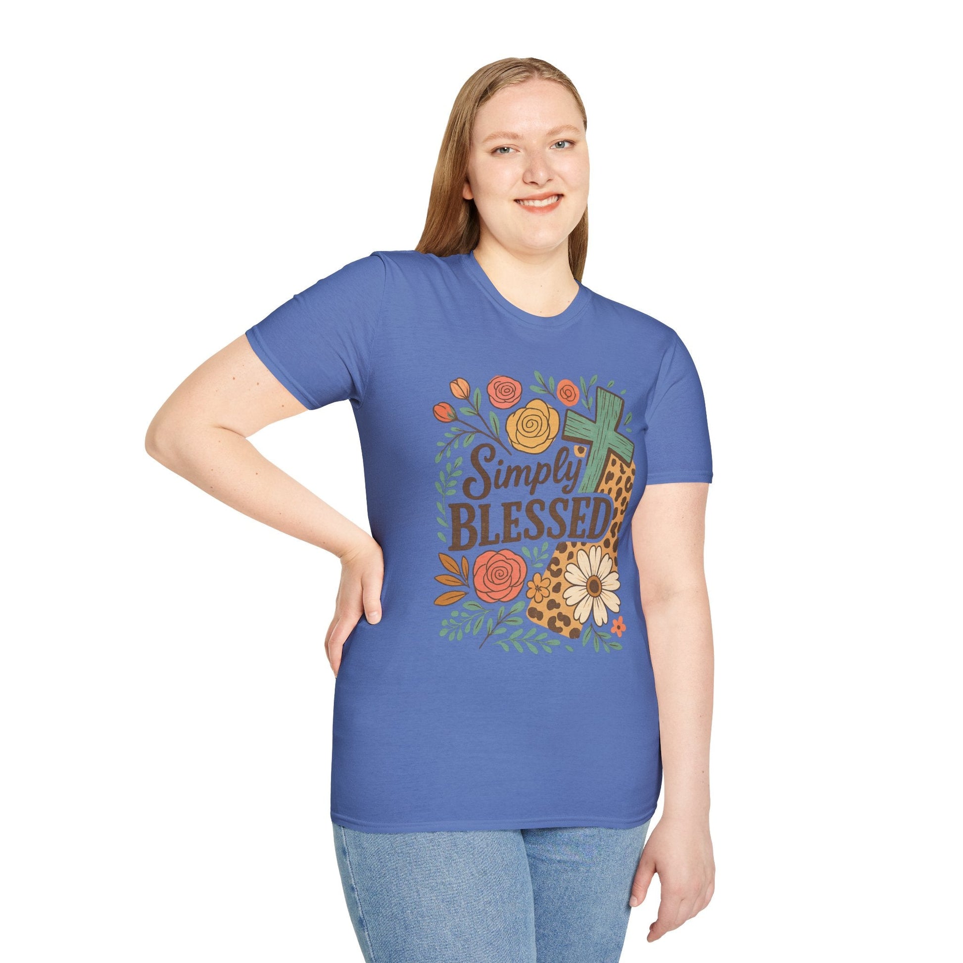 Simply Blessed Unisex Softstyle T-Shirt, Faith Shirt, Casual Gift, Christian Apparel, Spring Fashion, Inspirational Tee - Shirt Happens Graphics