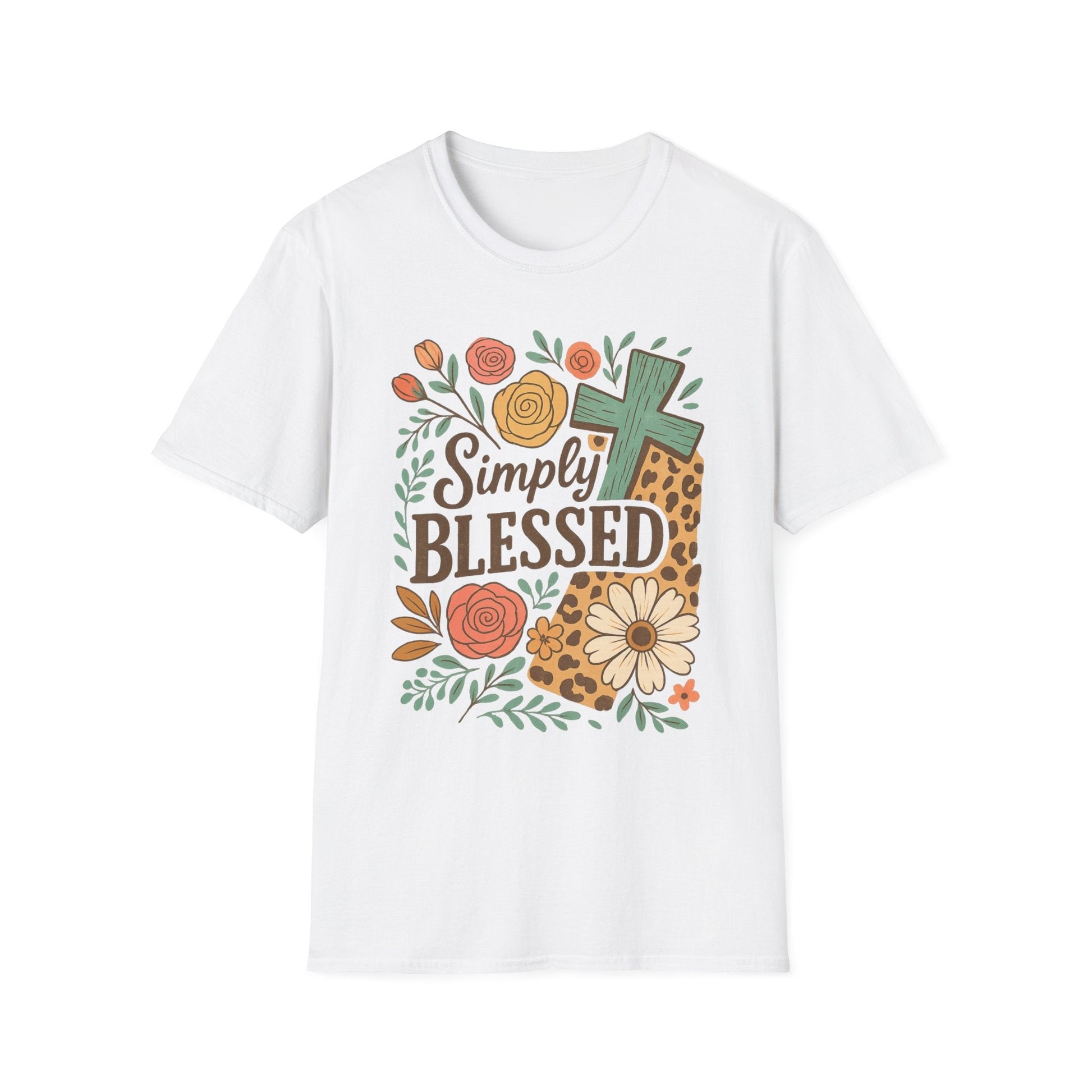 Simply Blessed Unisex Softstyle T-Shirt, Faith Shirt, Casual Gift, Christian Apparel, Spring Fashion, Inspirational Tee - Shirt Happens Graphics