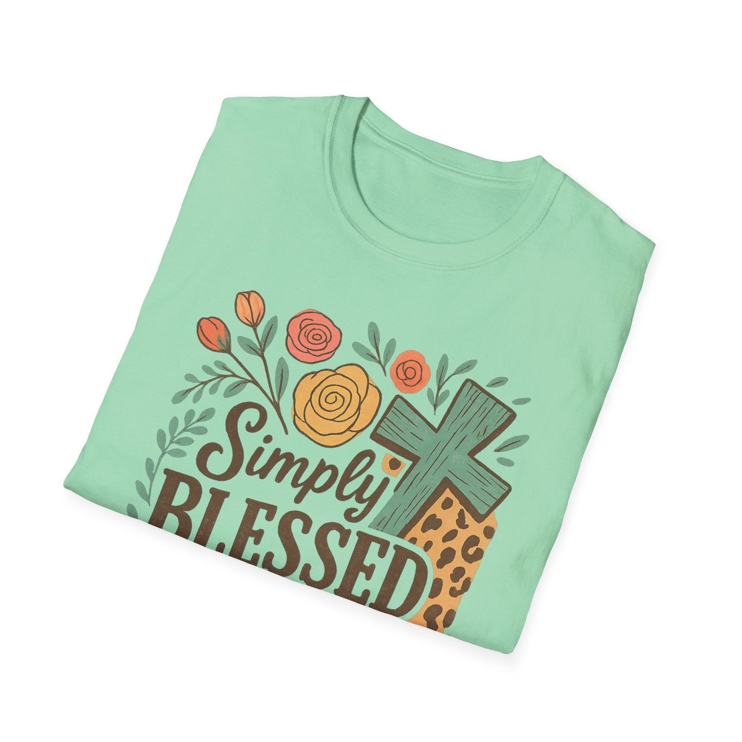 Simply Blessed Unisex Softstyle T-Shirt, Faith Shirt, Casual Gift, Christian Apparel, Spring Fashion, Inspirational Tee - Shirt Happens Graphics