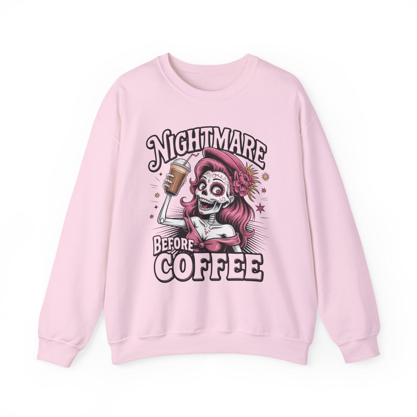 Sugar Skull, coffee and book lover sweatshirt - Shirt Happens Graphics