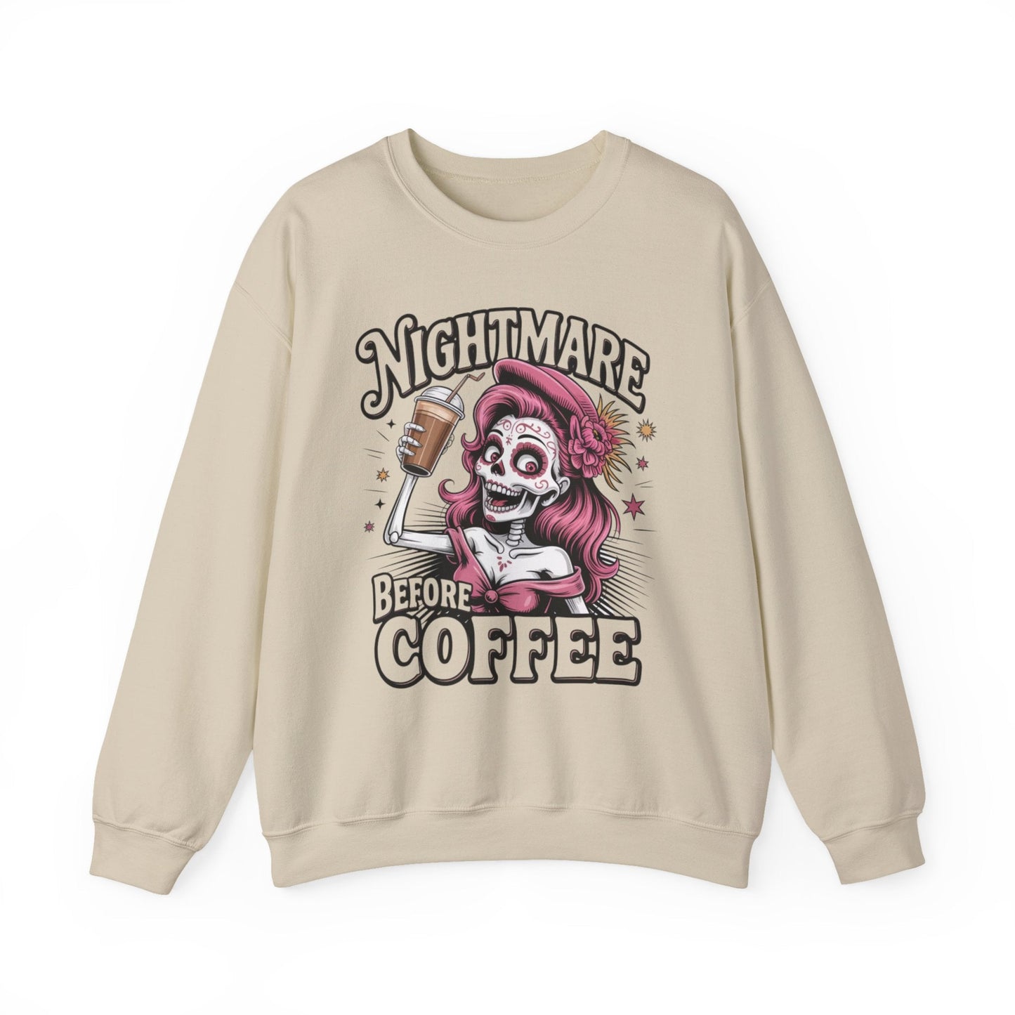 Sugar Skull, coffee and book lover sweatshirt - Shirt Happens Graphics