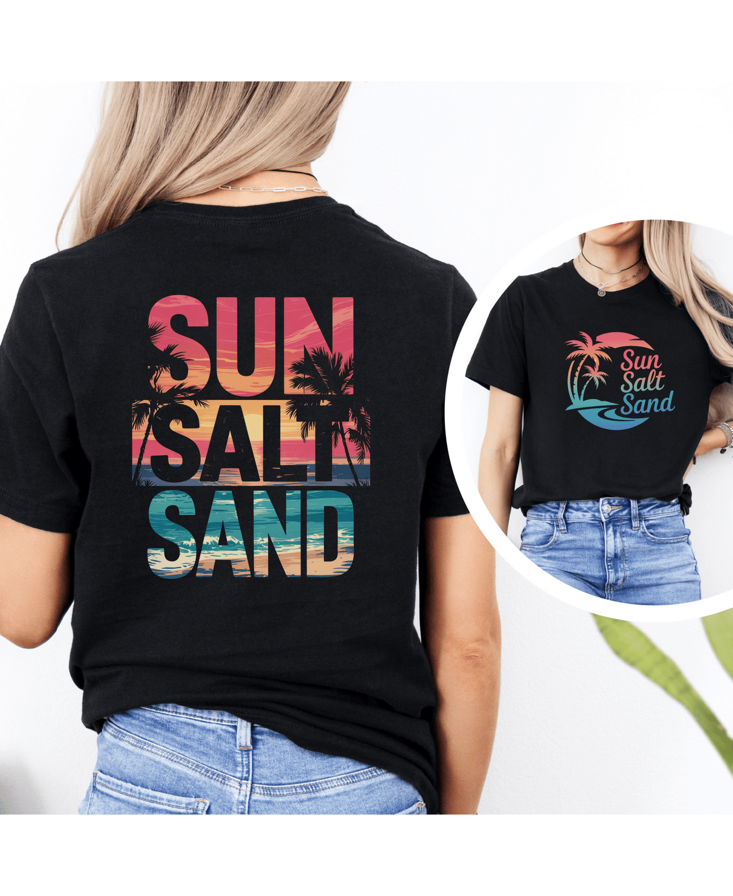 Sun, Salt & Sand - Beach Vibe Graphic Tee - Shirt Happens Graphics
