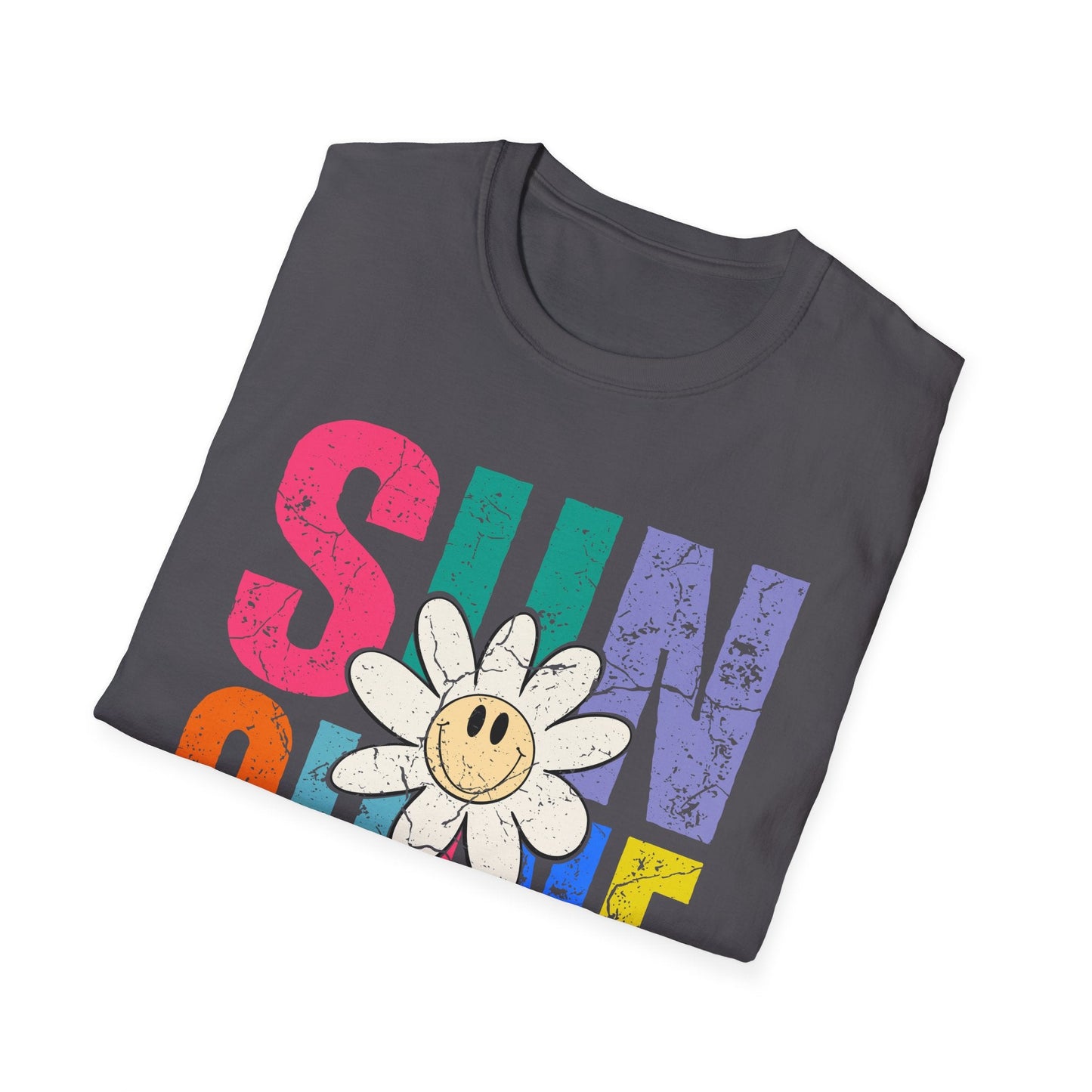 Sunny Vibes T-Shirt - Colorful Sunshine Graphic Tee, Summer Top, Gift for Her, Casual Wear, Festival Fashion - Shirt Happens Graphics