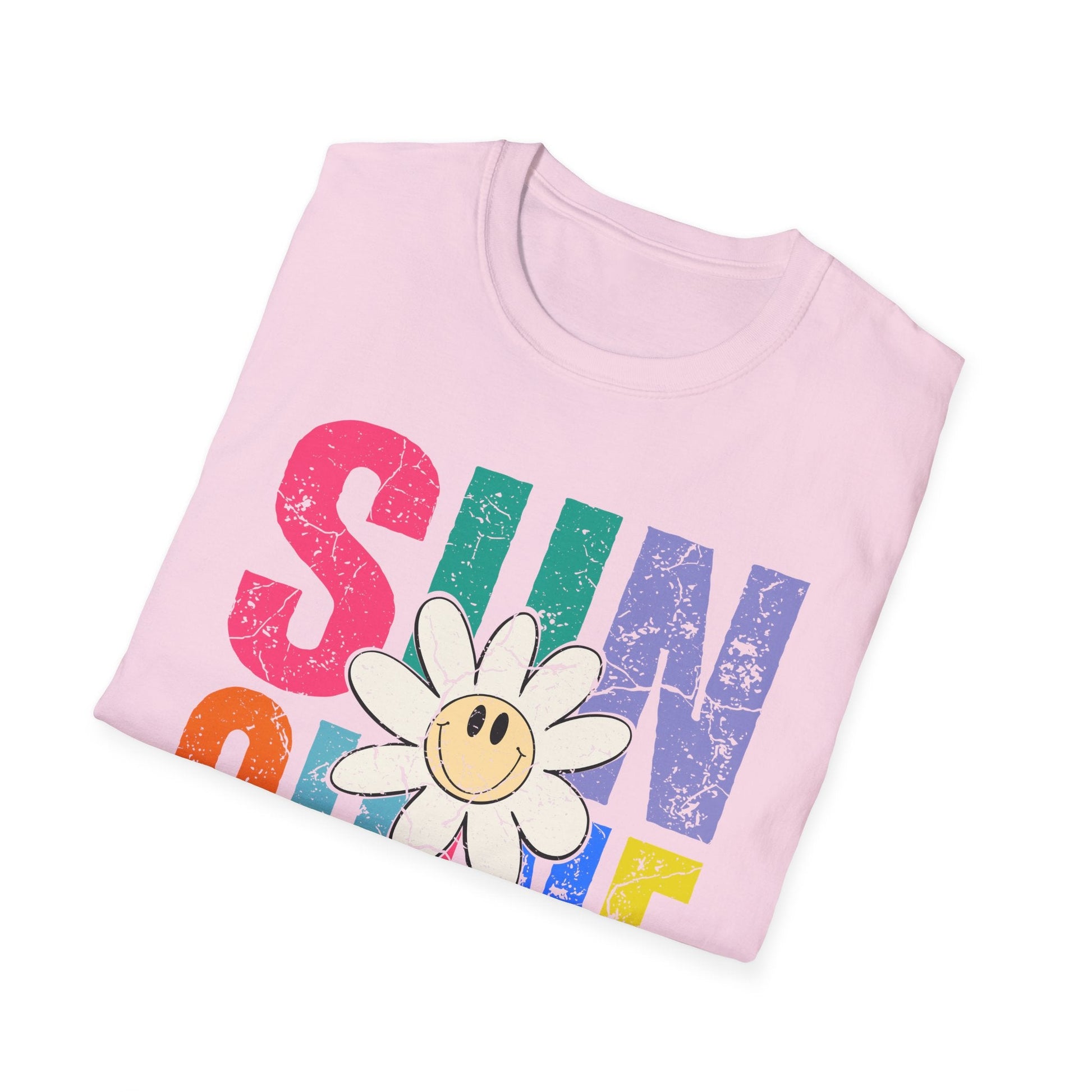 Sunny Vibes T-Shirt - Colorful Sunshine Graphic Tee, Summer Top, Gift for Her, Casual Wear, Festival Fashion - Shirt Happens Graphics