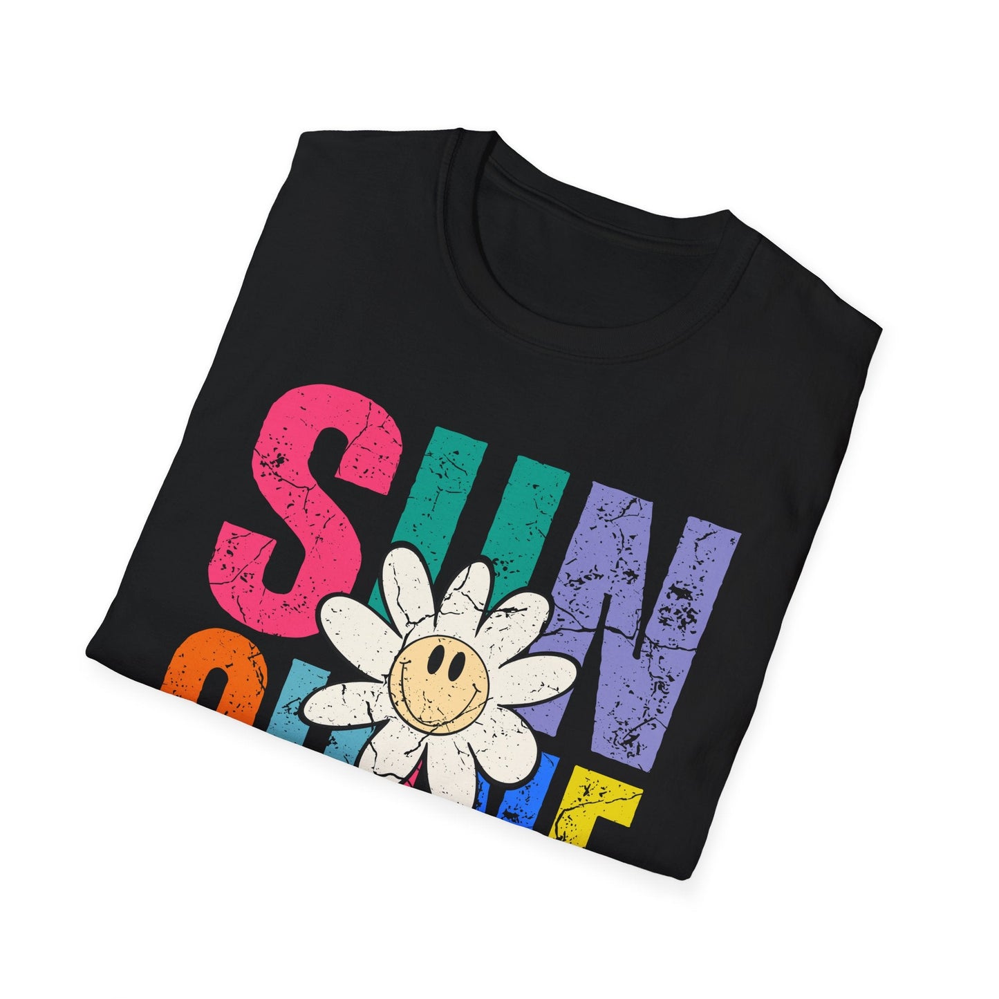 Sunny Vibes T-Shirt - Colorful Sunshine Graphic Tee, Summer Top, Gift for Her, Casual Wear, Festival Fashion - Shirt Happens Graphics