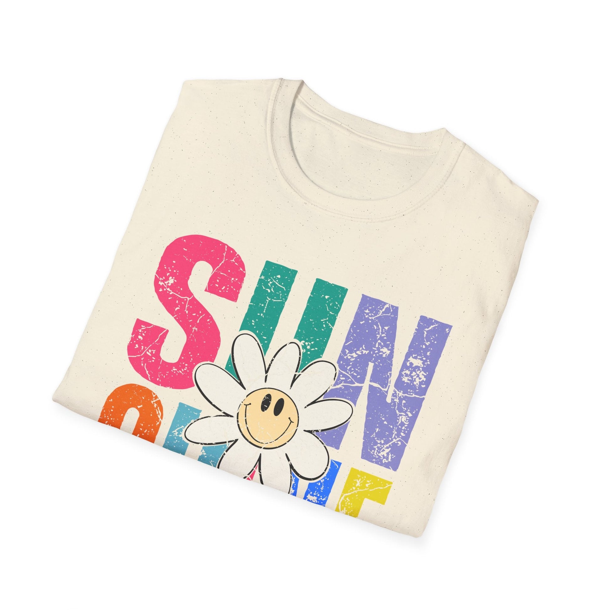 Sunny Vibes T-Shirt - Colorful Sunshine Graphic Tee, Summer Top, Gift for Her, Casual Wear, Festival Fashion - Shirt Happens Graphics