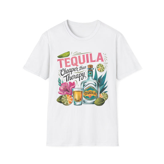 Tequila Therapy T-Shirt, Cheaper than Therapy Shirt, Funny Tequila Tee, Party Shirt, Unique Gift for Tequila Lovers - Shirt Happens Graphics