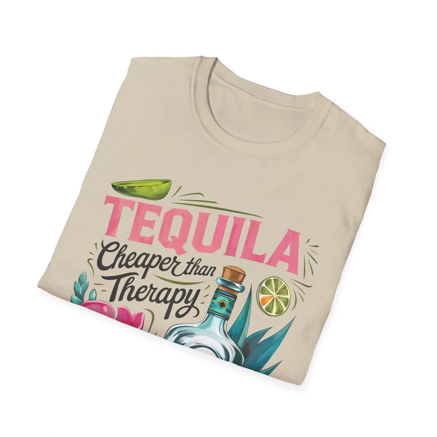 Tequila Therapy T-Shirt, Cheaper than Therapy Shirt, Funny Tequila Tee, Party Shirt, Unique Gift for Tequila Lovers - Shirt Happens Graphics