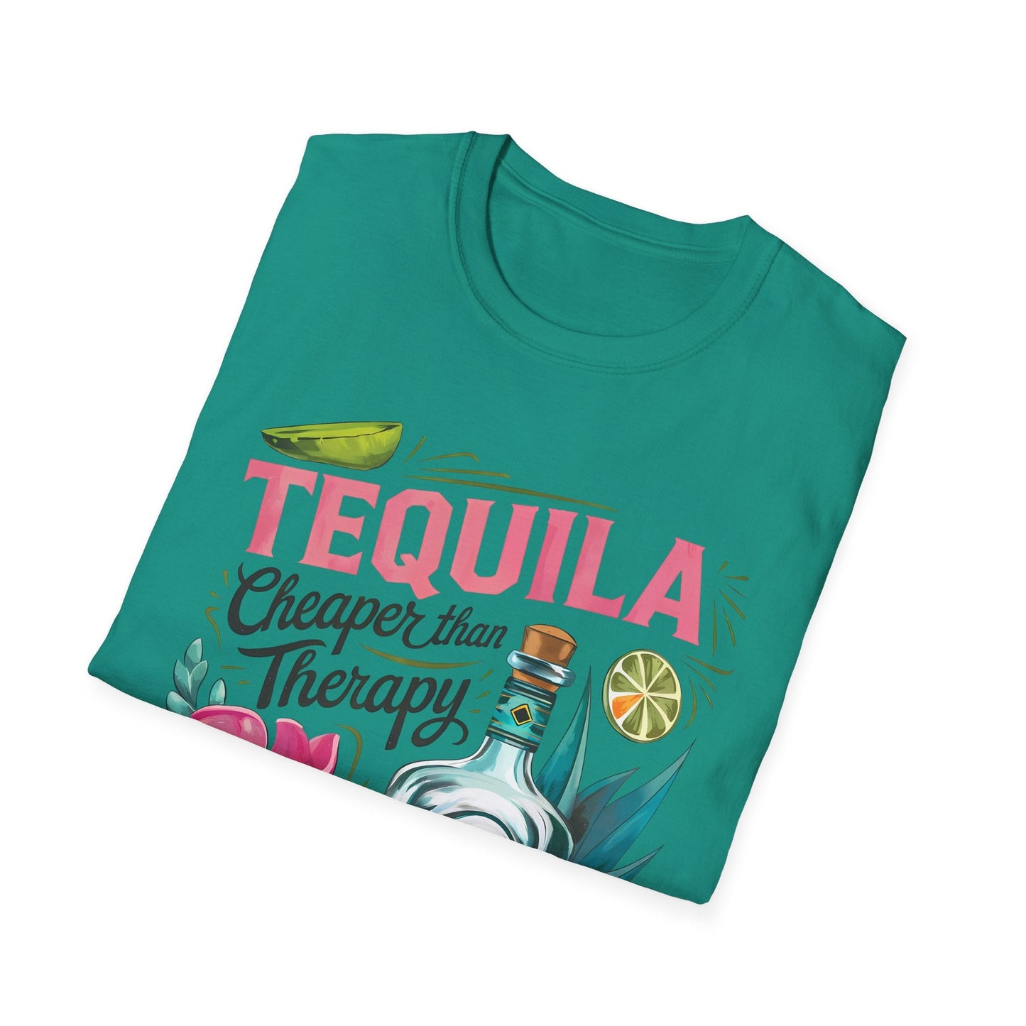 Tequila Therapy T-Shirt, Cheaper than Therapy Shirt, Funny Tequila Tee, Party Shirt, Unique Gift for Tequila Lovers - Shirt Happens Graphics