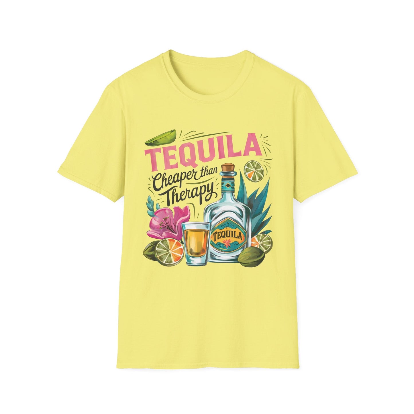 Tequila Therapy T-Shirt, Cheaper than Therapy Shirt, Funny Tequila Tee, Party Shirt, Unique Gift for Tequila Lovers - Shirt Happens Graphics