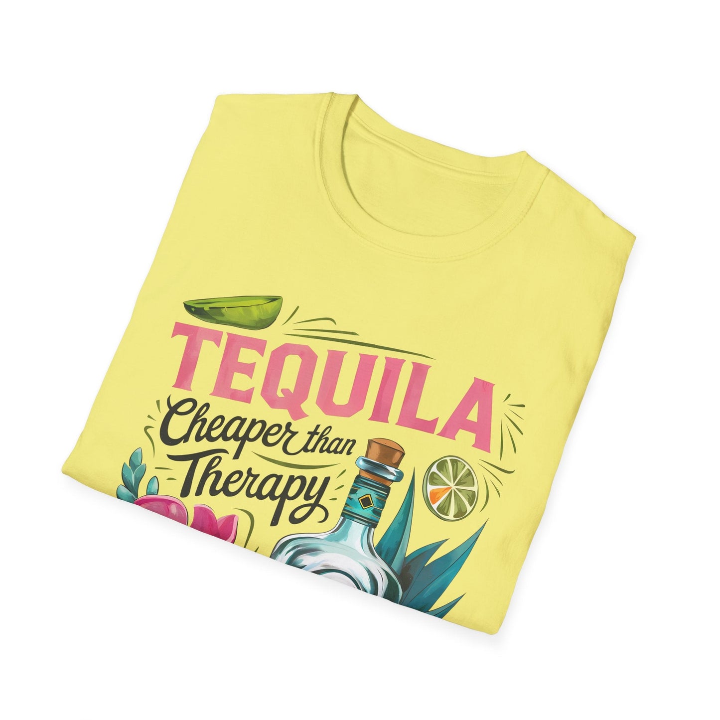 Tequila Therapy T-Shirt, Cheaper than Therapy Shirt, Funny Tequila Tee, Party Shirt, Unique Gift for Tequila Lovers - Shirt Happens Graphics