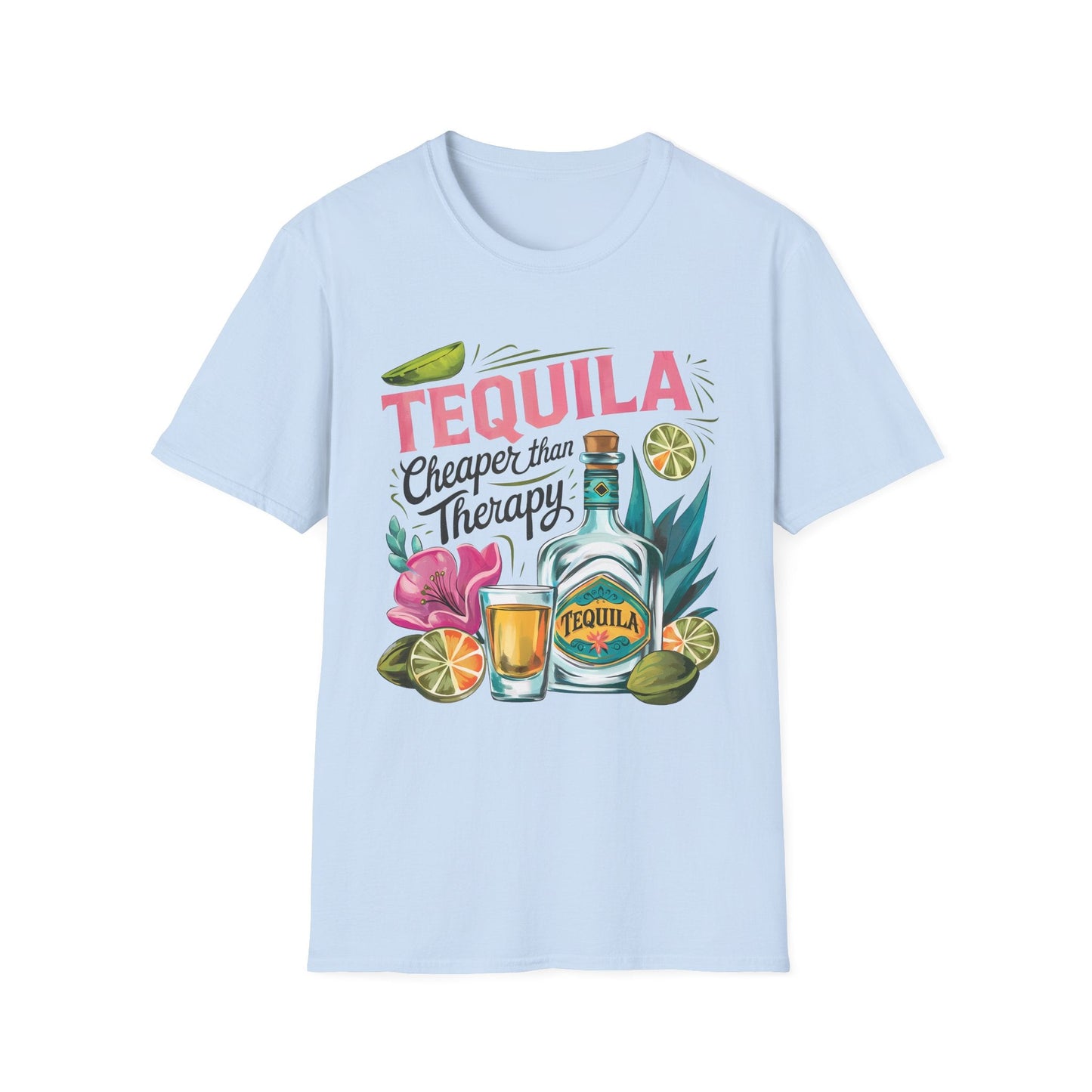 Tequila Therapy T-Shirt, Cheaper than Therapy Shirt, Funny Tequila Tee, Party Shirt, Unique Gift for Tequila Lovers - Shirt Happens Graphics
