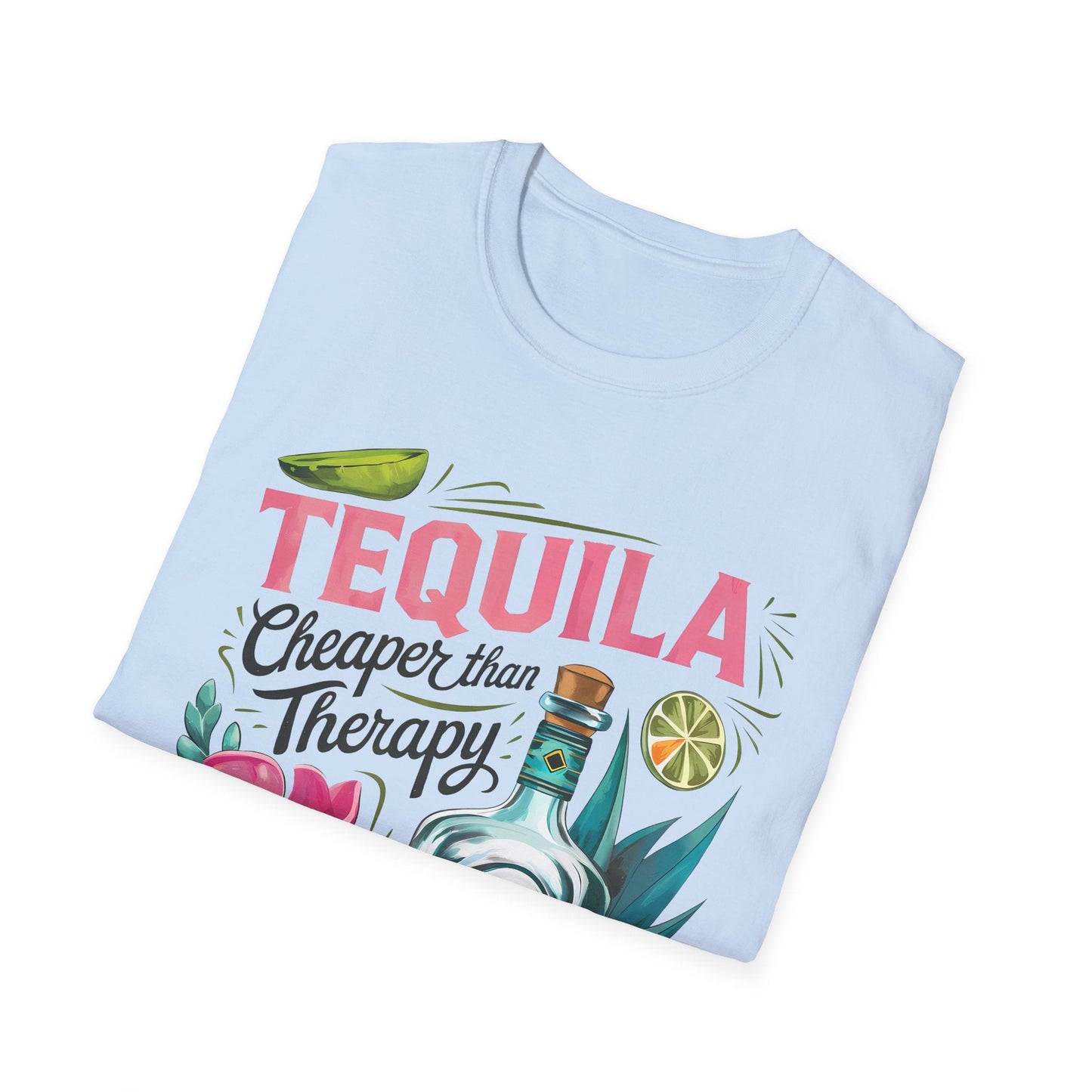 Tequila Therapy T-Shirt, Cheaper than Therapy Shirt, Funny Tequila Tee, Party Shirt, Unique Gift for Tequila Lovers - Shirt Happens Graphics