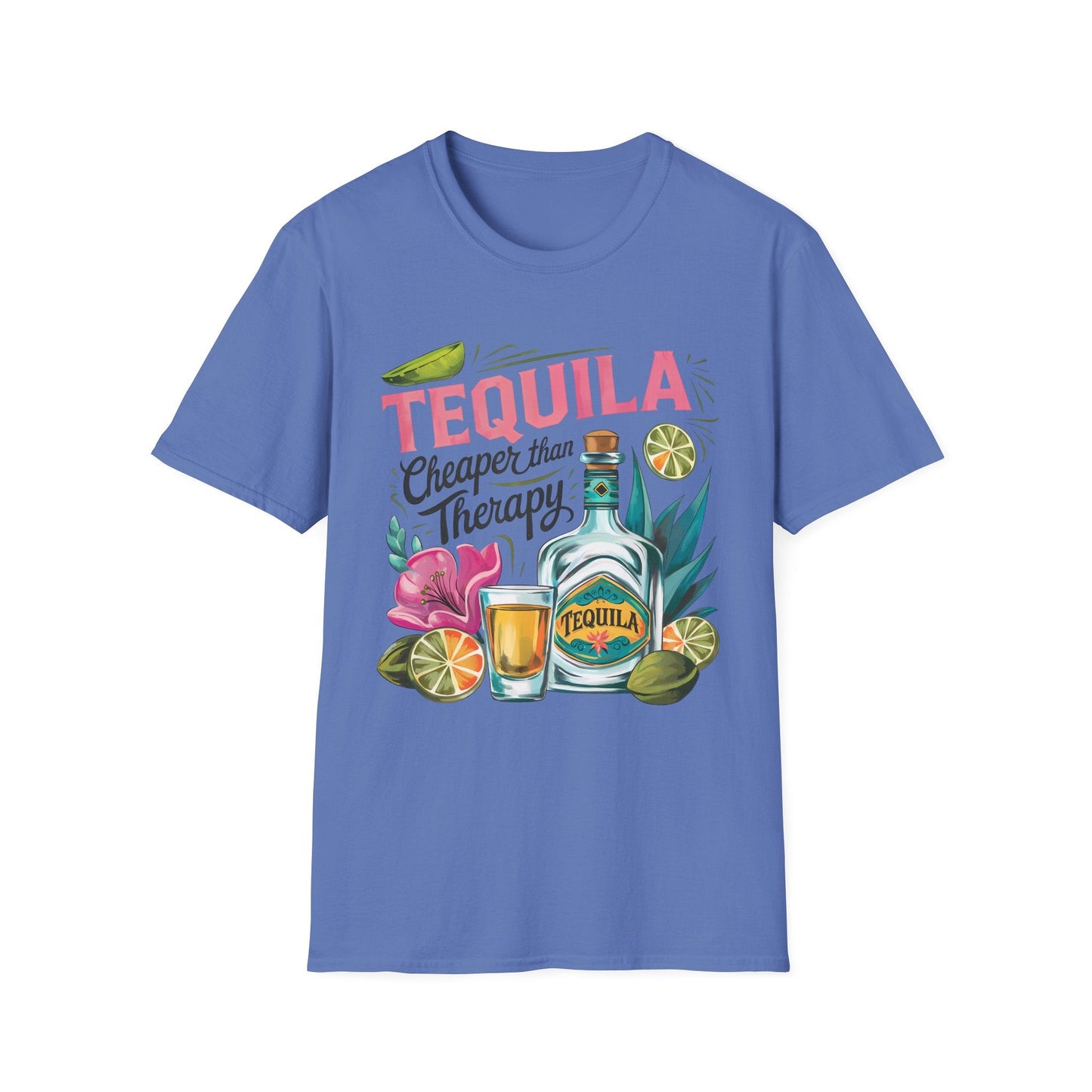 Tequila Therapy T-Shirt, Cheaper than Therapy Shirt, Funny Tequila Tee, Party Shirt, Unique Gift for Tequila Lovers - Shirt Happens Graphics