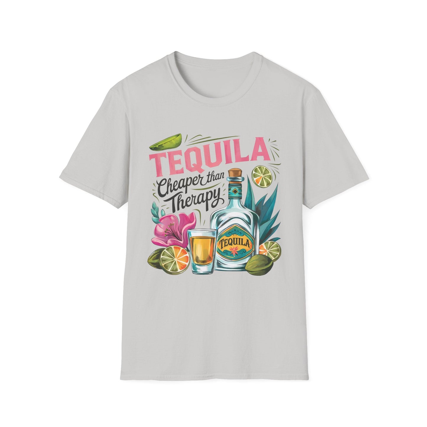 Tequila Therapy T-Shirt, Cheaper than Therapy Shirt, Funny Tequila Tee, Party Shirt, Unique Gift for Tequila Lovers - Shirt Happens Graphics
