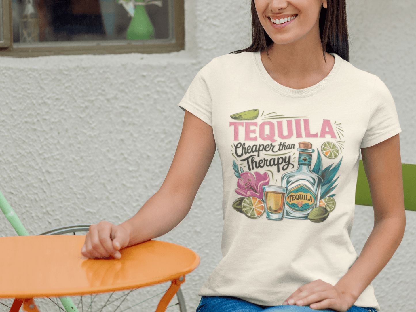 Tequila Therapy T-Shirt, Cheaper than Therapy Shirt, Funny Tequila Tee, Party Shirt, Unique Gift for Tequila Lovers - Shirt Happens Graphics