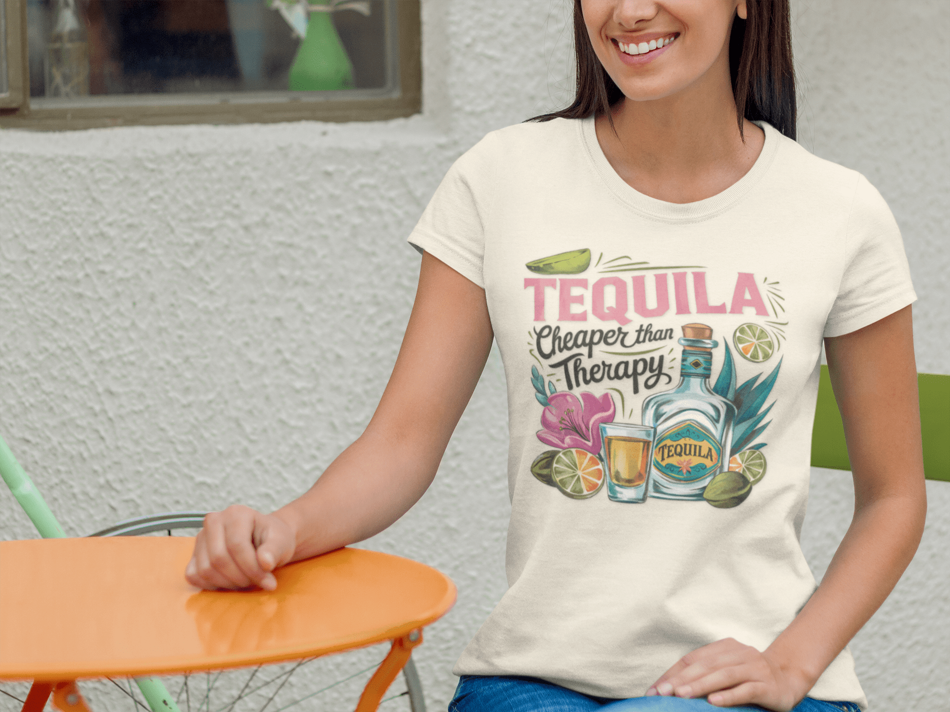 Tequila Therapy T-Shirt, Cheaper than Therapy Shirt, Funny Tequila Tee, Party Shirt, Unique Gift for Tequila Lovers - Shirt Happens Graphics