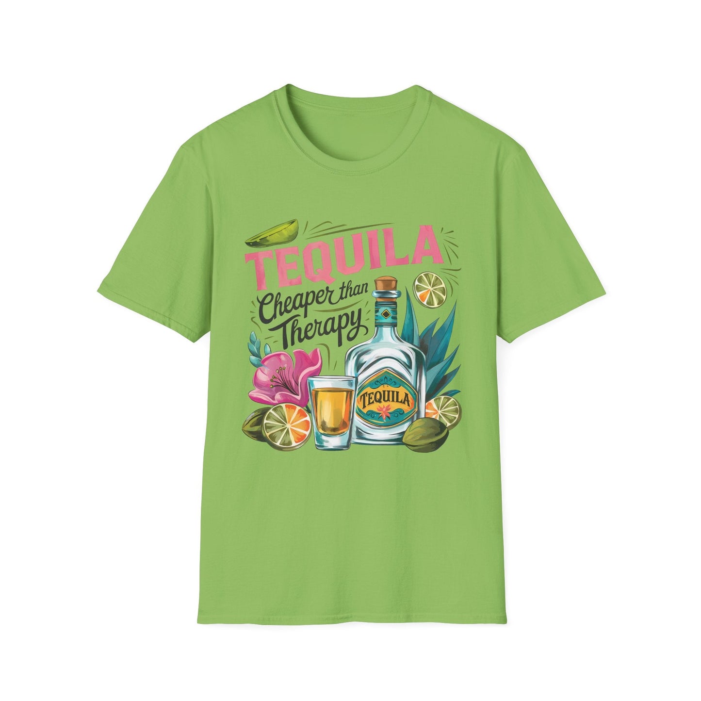 Tequila Therapy T-Shirt, Cheaper than Therapy Shirt, Funny Tequila Tee, Party Shirt, Unique Gift for Tequila Lovers - Shirt Happens Graphics