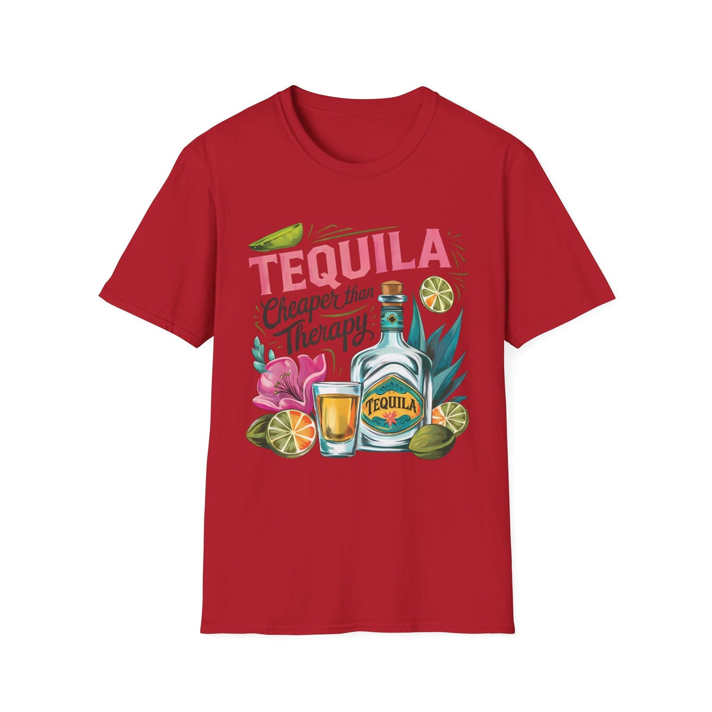 Tequila Therapy T-Shirt, Cheaper than Therapy Shirt, Funny Tequila Tee, Party Shirt, Unique Gift for Tequila Lovers - Shirt Happens Graphics