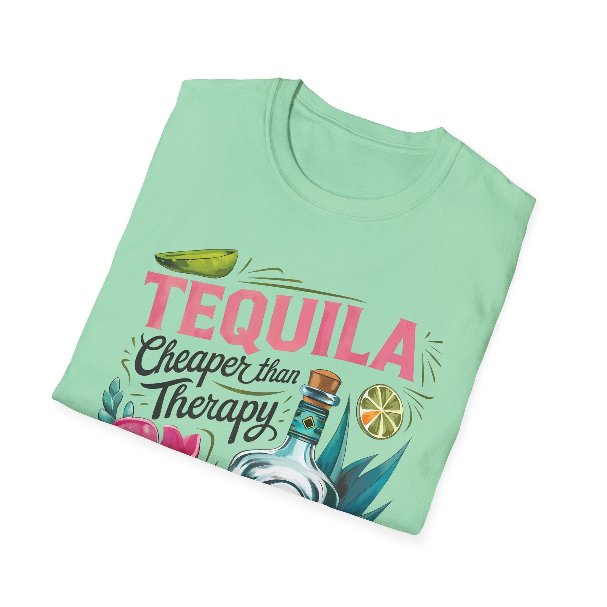 Tequila Therapy T-Shirt, Cheaper than Therapy Shirt, Funny Tequila Tee, Party Shirt, Unique Gift for Tequila Lovers - Shirt Happens Graphics