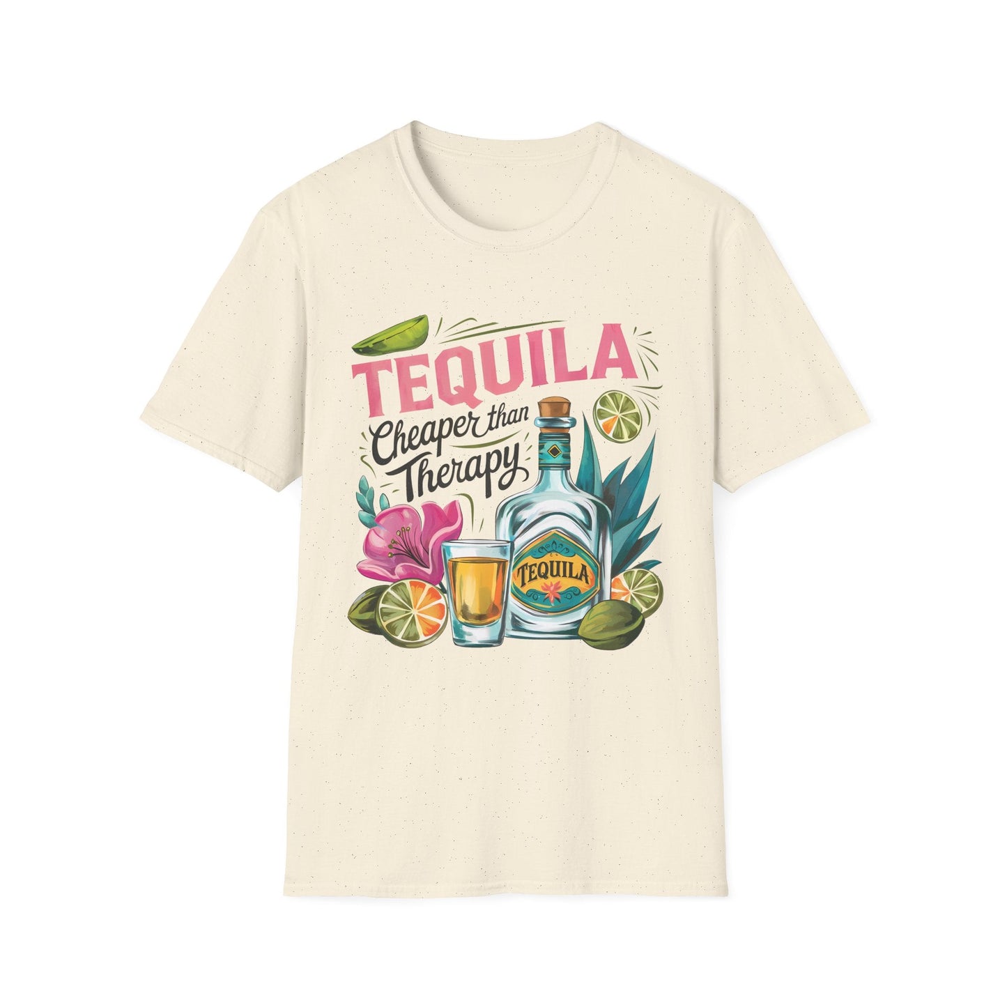 Tequila Therapy T-Shirt, Cheaper than Therapy Shirt, Funny Tequila Tee, Party Shirt, Unique Gift for Tequila Lovers - Shirt Happens Graphics