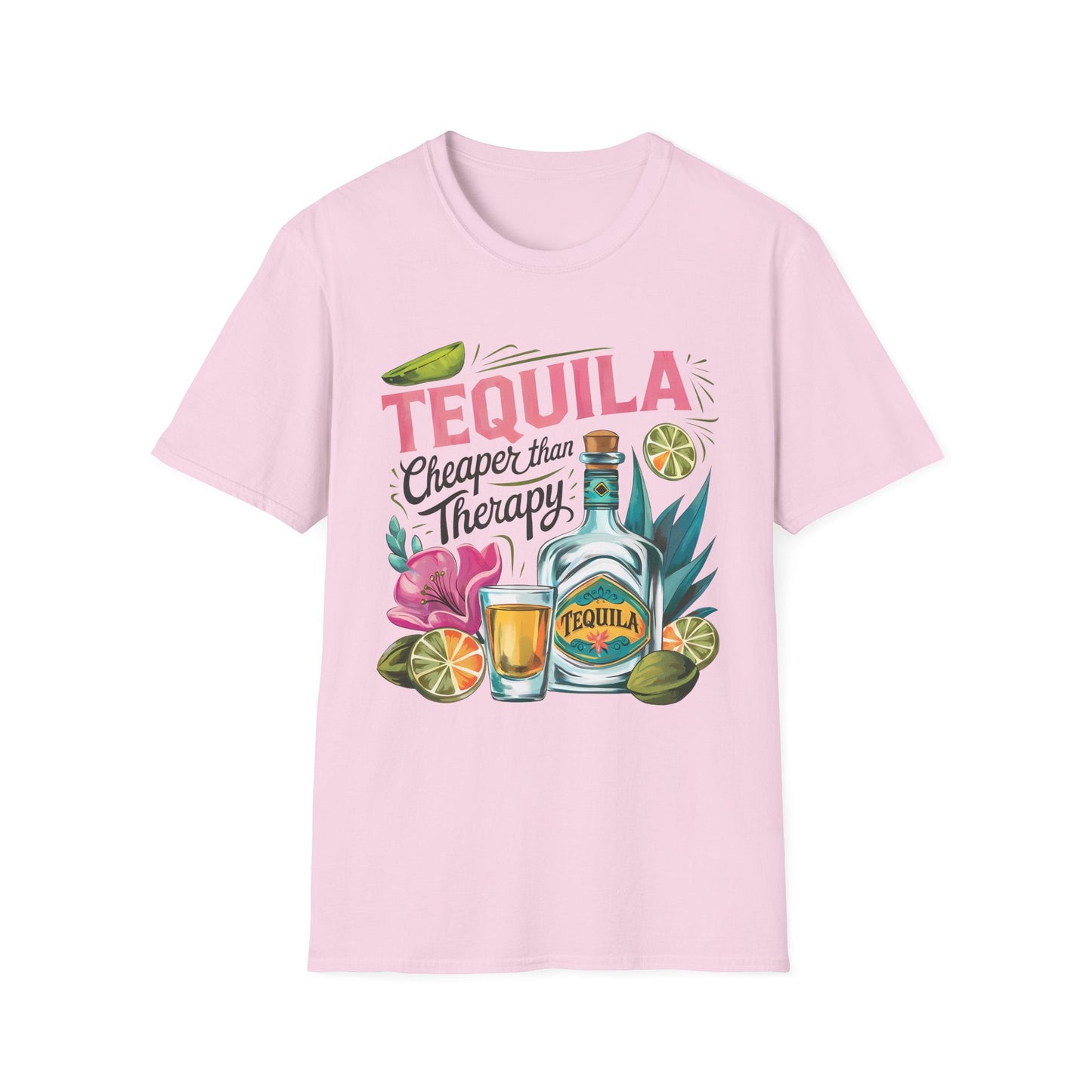 Tequila Therapy T-Shirt, Cheaper than Therapy Shirt, Funny Tequila Tee, Party Shirt, Unique Gift for Tequila Lovers - Shirt Happens Graphics