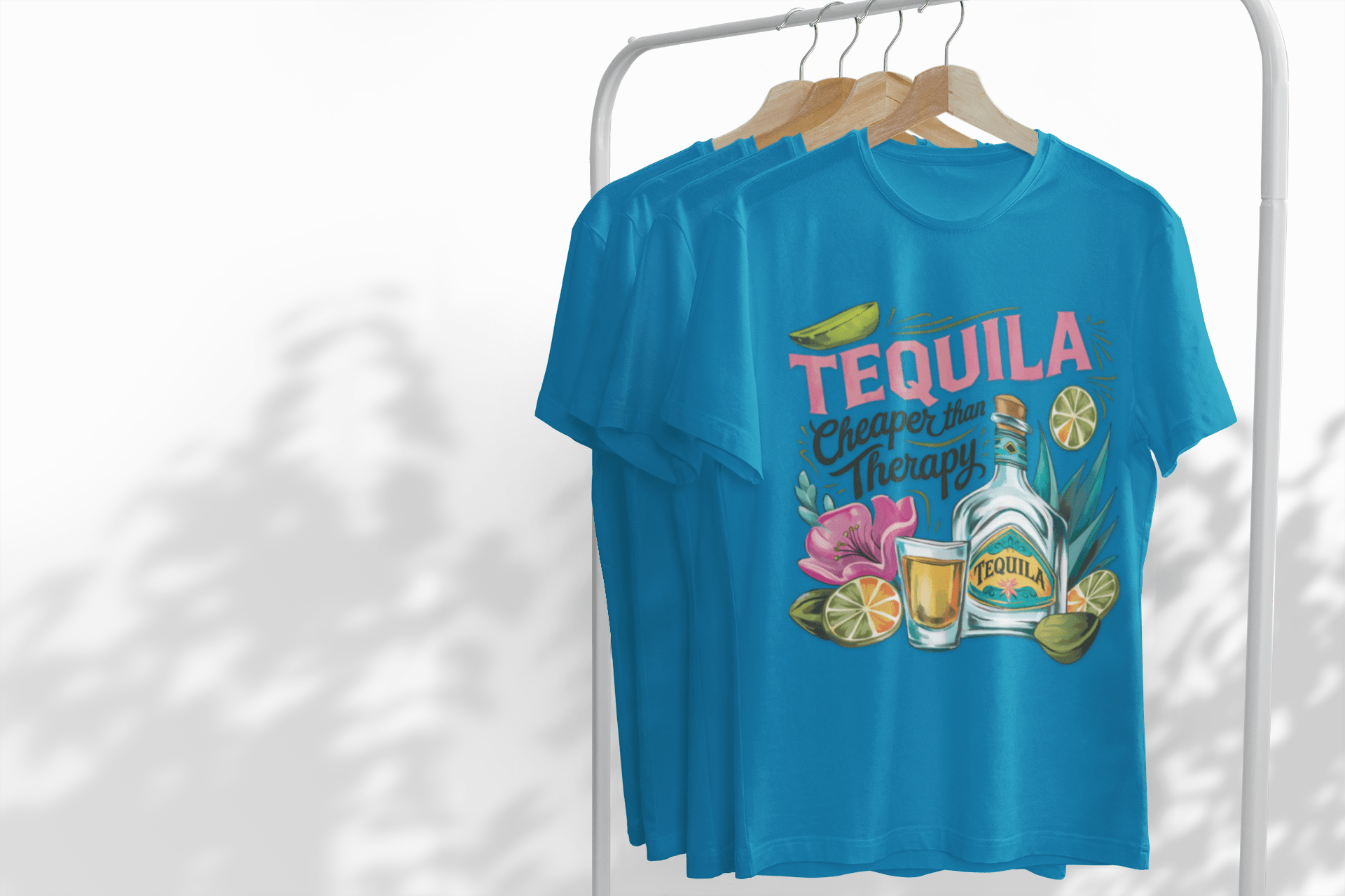 Tequila Therapy T-Shirt, Cheaper than Therapy Shirt, Funny Tequila Tee, Party Shirt, Unique Gift for Tequila Lovers - Shirt Happens Graphics