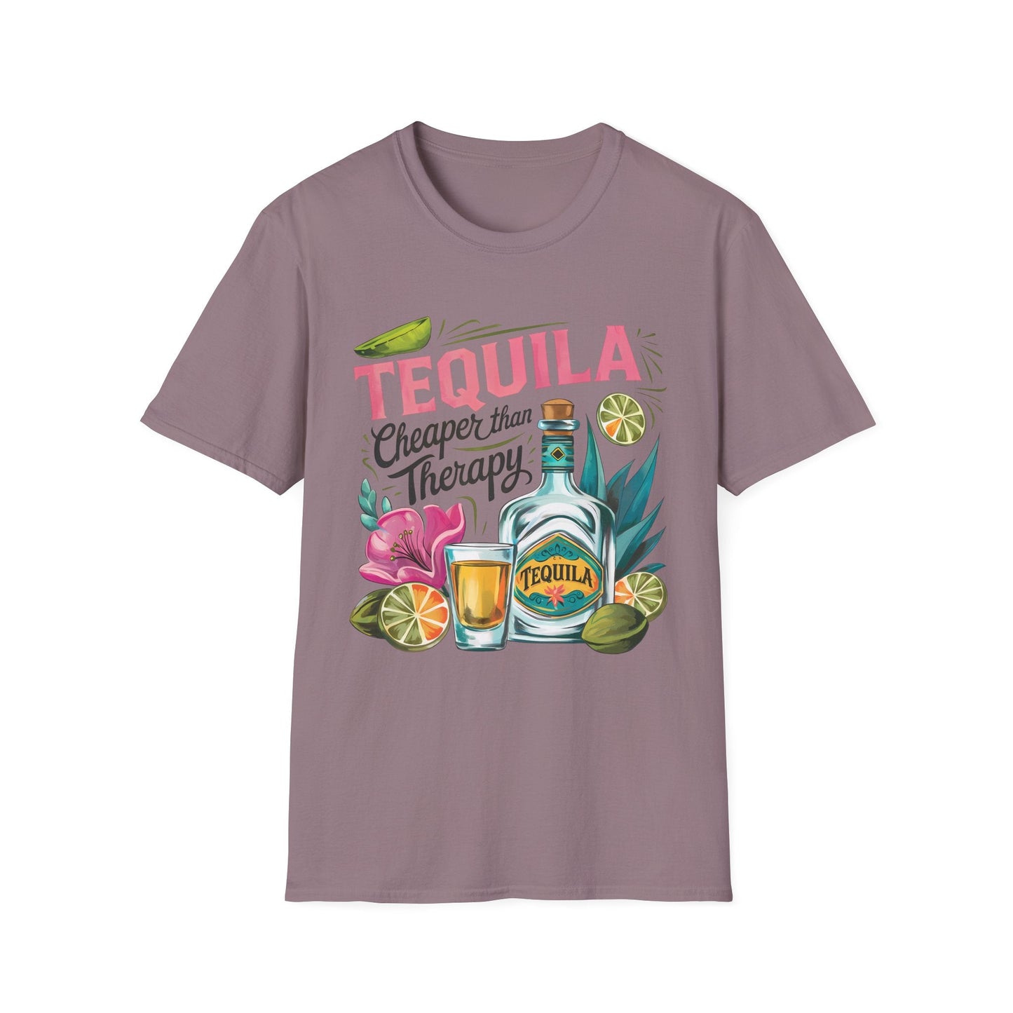 Tequila Therapy T-Shirt, Cheaper than Therapy Shirt, Funny Tequila Tee, Party Shirt, Unique Gift for Tequila Lovers - Shirt Happens Graphics