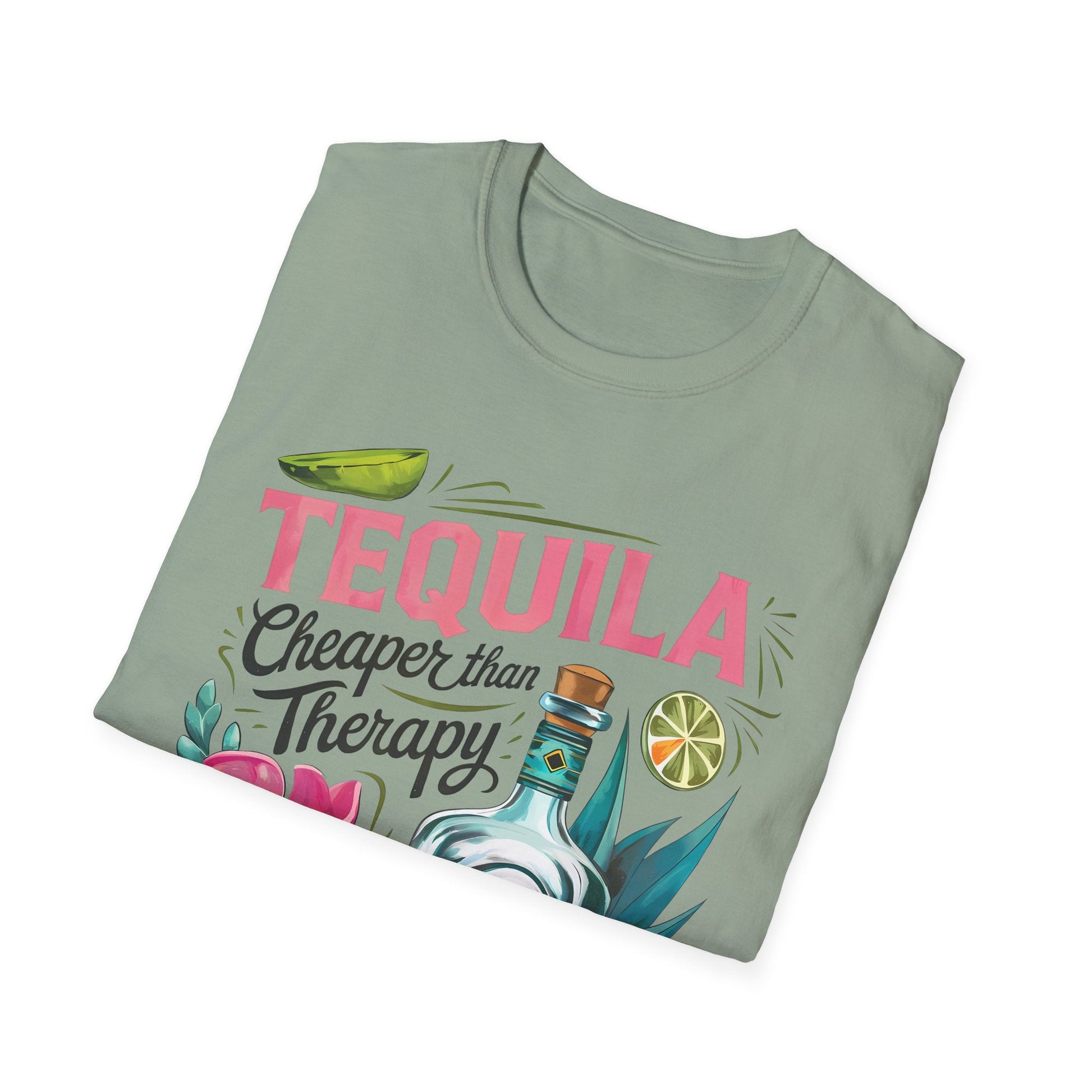Tequila Therapy T-Shirt, Cheaper than Therapy Shirt, Funny Tequila Tee, Party Shirt, Unique Gift for Tequila Lovers - Shirt Happens Graphics