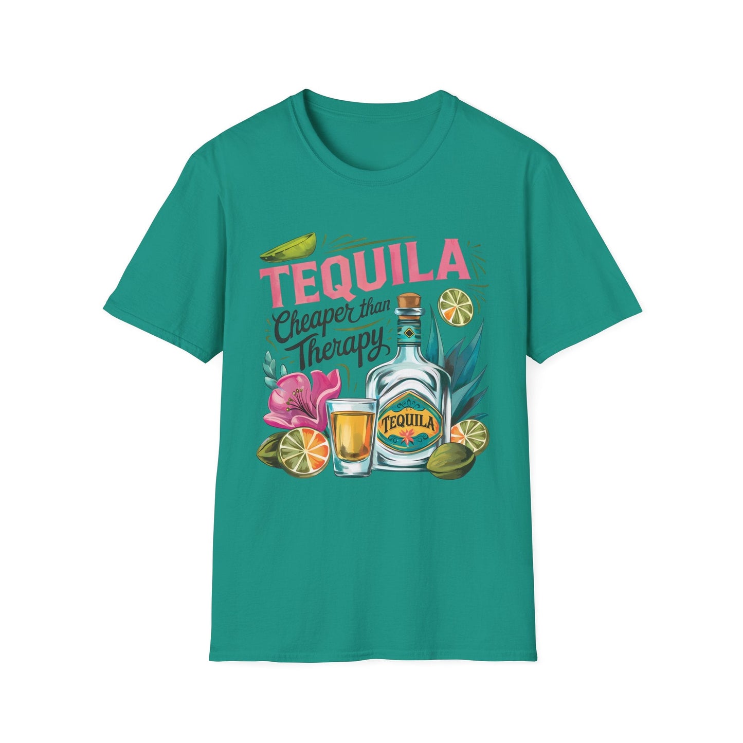 Tequila Therapy T-Shirt, Cheaper than Therapy Shirt, Funny Tequila Tee, Party Shirt, Unique Gift for Tequila Lovers - Shirt Happens Graphics