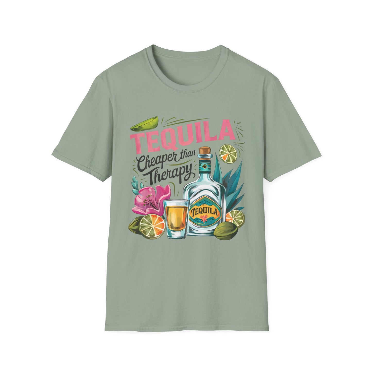 Tequila Therapy T-Shirt, Cheaper than Therapy Shirt, Funny Tequila Tee, Party Shirt, Unique Gift for Tequila Lovers - Shirt Happens Graphics