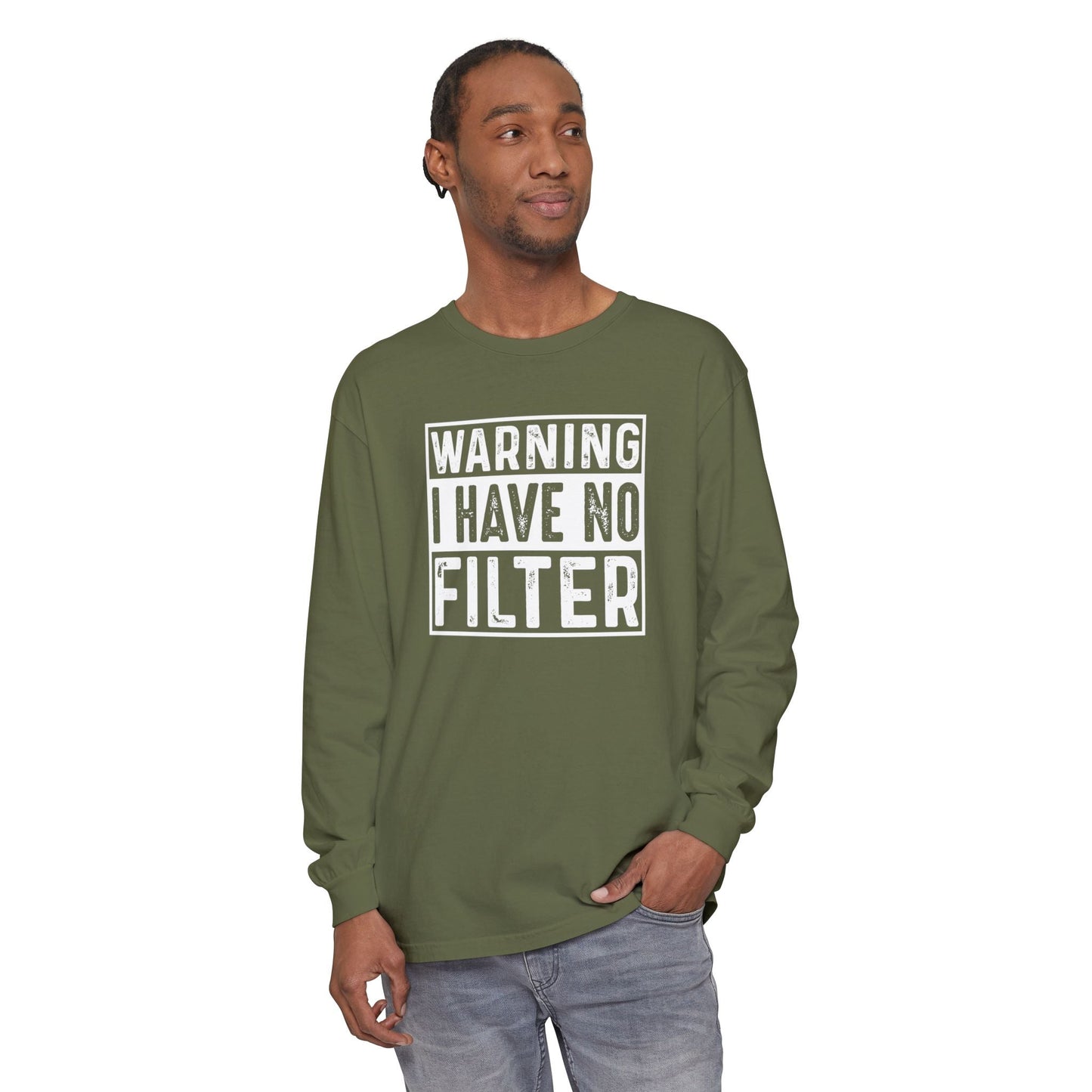 Warning I Have No Filter, Funny Tee, Casual Wear, Gift for Friend, Everyday Style - Shirt Happens Graphics