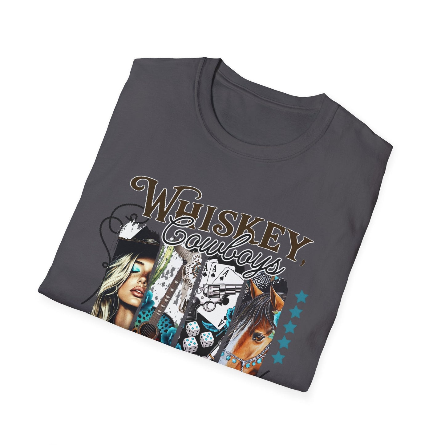 Whiskey Cowboys Bad Decisions T-Shirt | Unisex Graphic Tee, Casual Wear, Gift for Drink Lovers, Summer Style, Festival Apparel - Shirt Happens Graphics