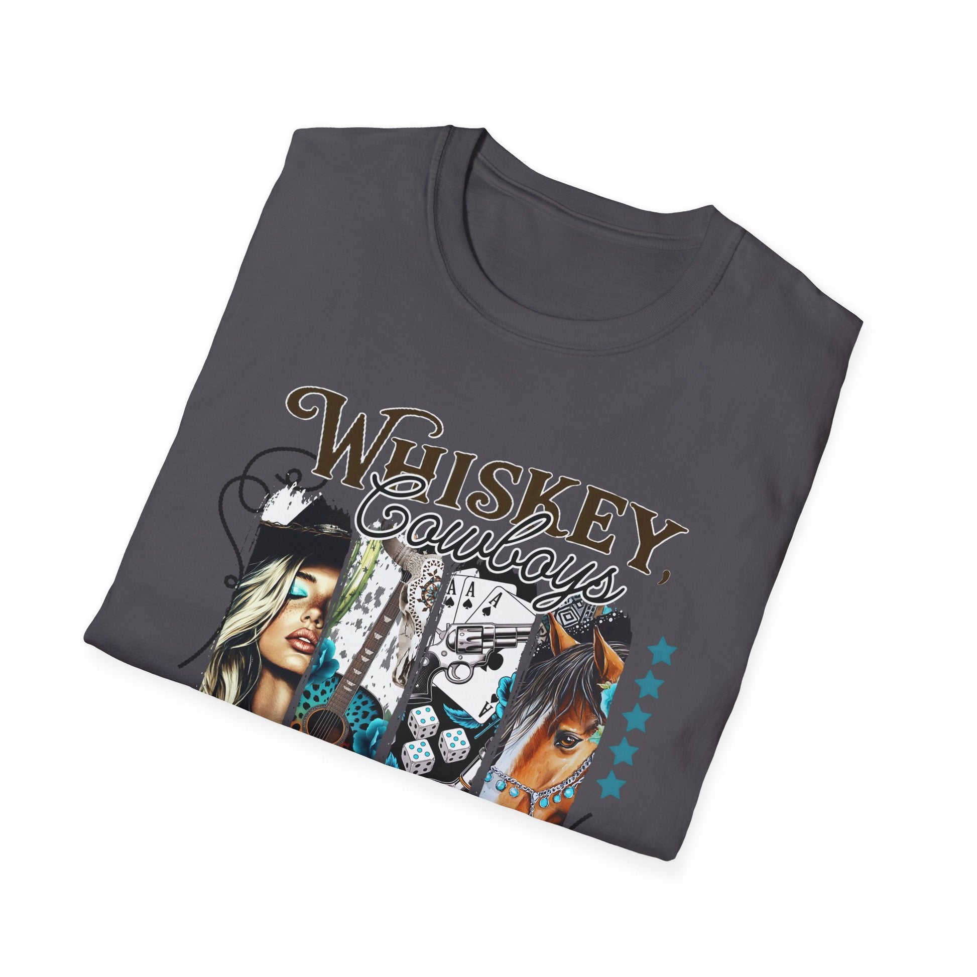 Whiskey Cowboys Bad Decisions T-Shirt | Unisex Graphic Tee, Casual Wear, Gift for Drink Lovers, Summer Style, Festival Apparel - Shirt Happens Graphics