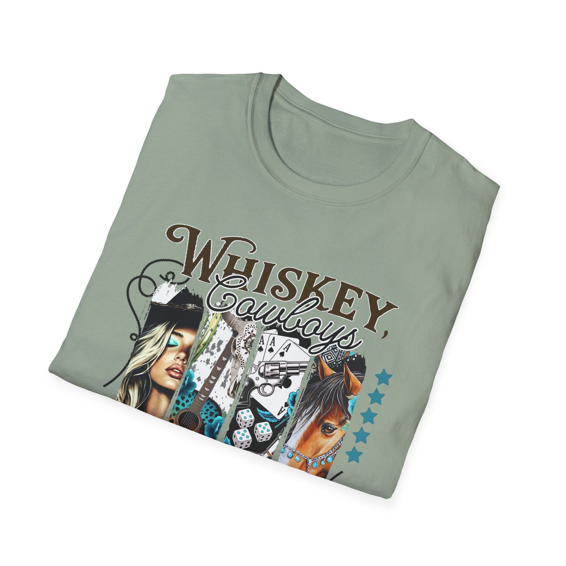 Whiskey Cowboys Bad Decisions T-Shirt | Unisex Graphic Tee, Casual Wear, Gift for Drink Lovers, Summer Style, Festival Apparel - Shirt Happens Graphics