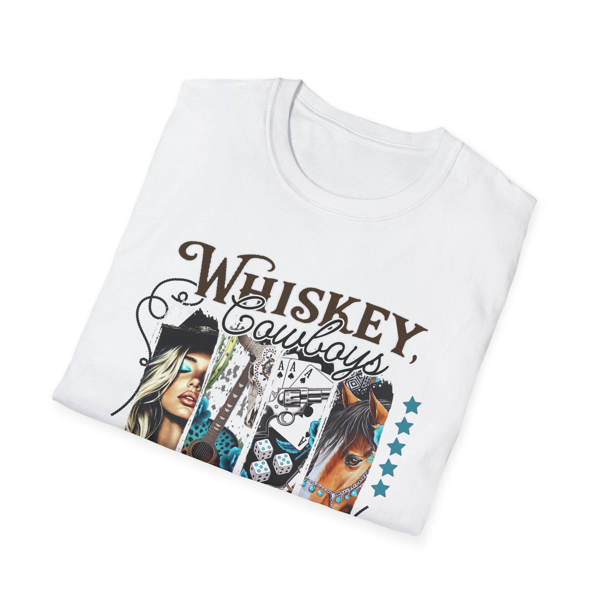 Whiskey Cowboys Bad Decisions T-Shirt | Unisex Graphic Tee, Casual Wear, Gift for Drink Lovers, Summer Style, Festival Apparel - Shirt Happens Graphics