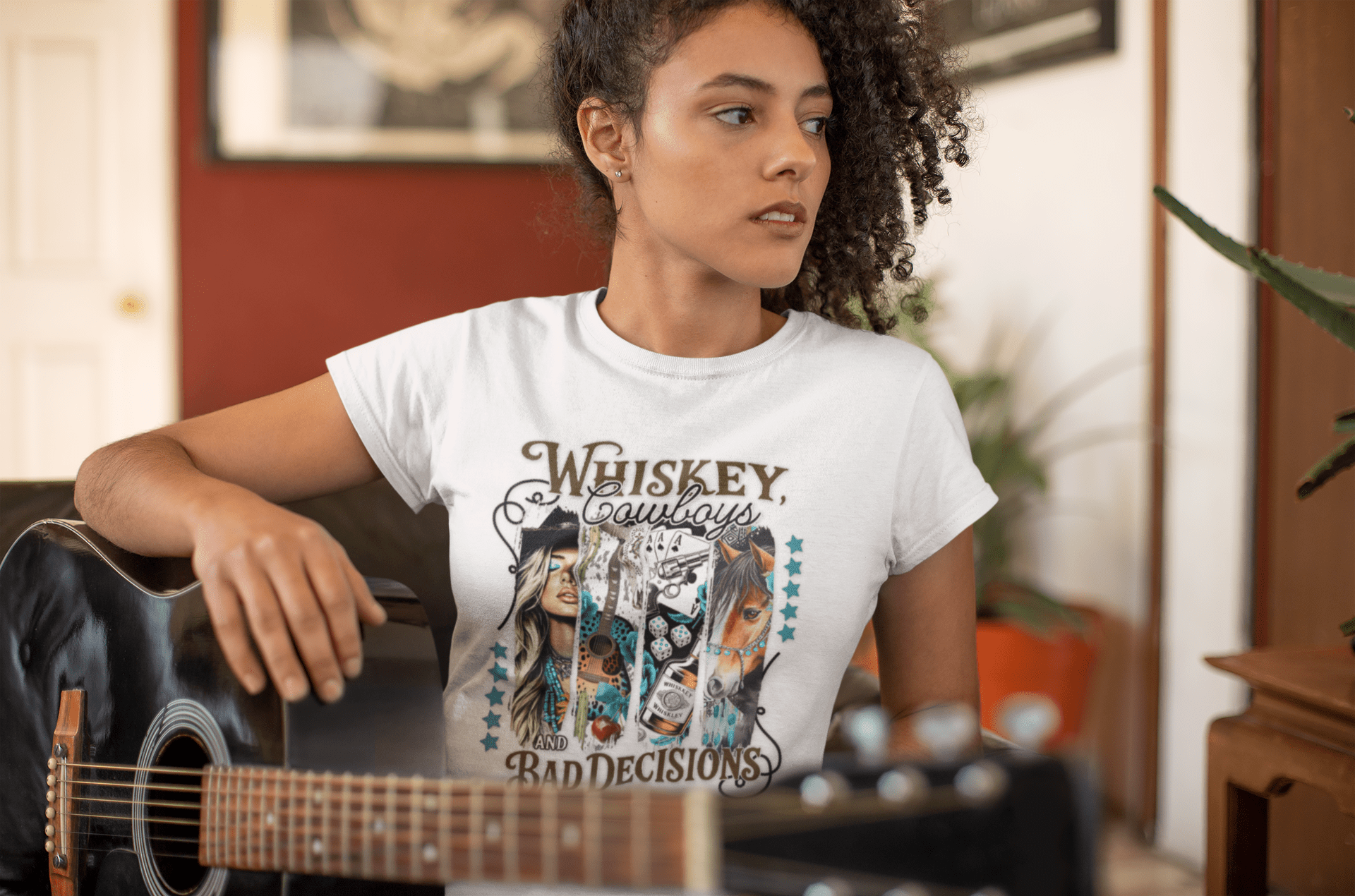 Whiskey Cowboys Bad Decisions T-Shirt | Unisex Graphic Tee, Casual Wear, Gift for Drink Lovers, Summer Style, Festival Apparel - Shirt Happens Graphics