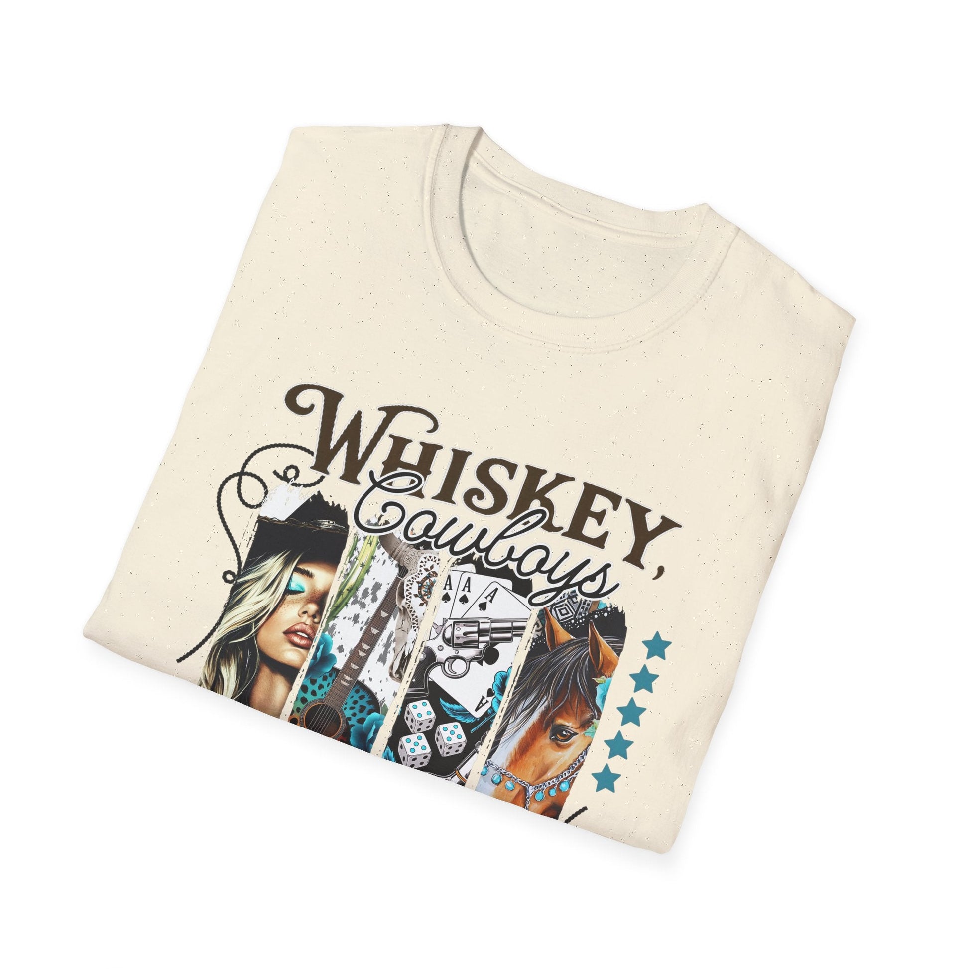 Whiskey Cowboys Bad Decisions T-Shirt | Unisex Graphic Tee, Casual Wear, Gift for Drink Lovers, Summer Style, Festival Apparel - Shirt Happens Graphics
